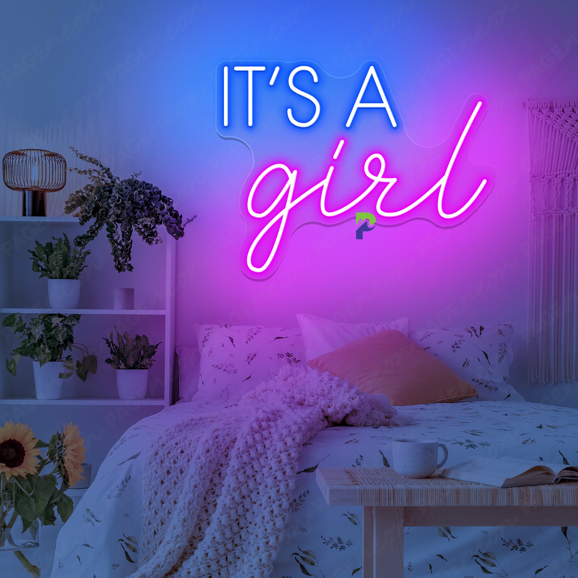 It's A Girl Neon Sign Baby Shower Led Light