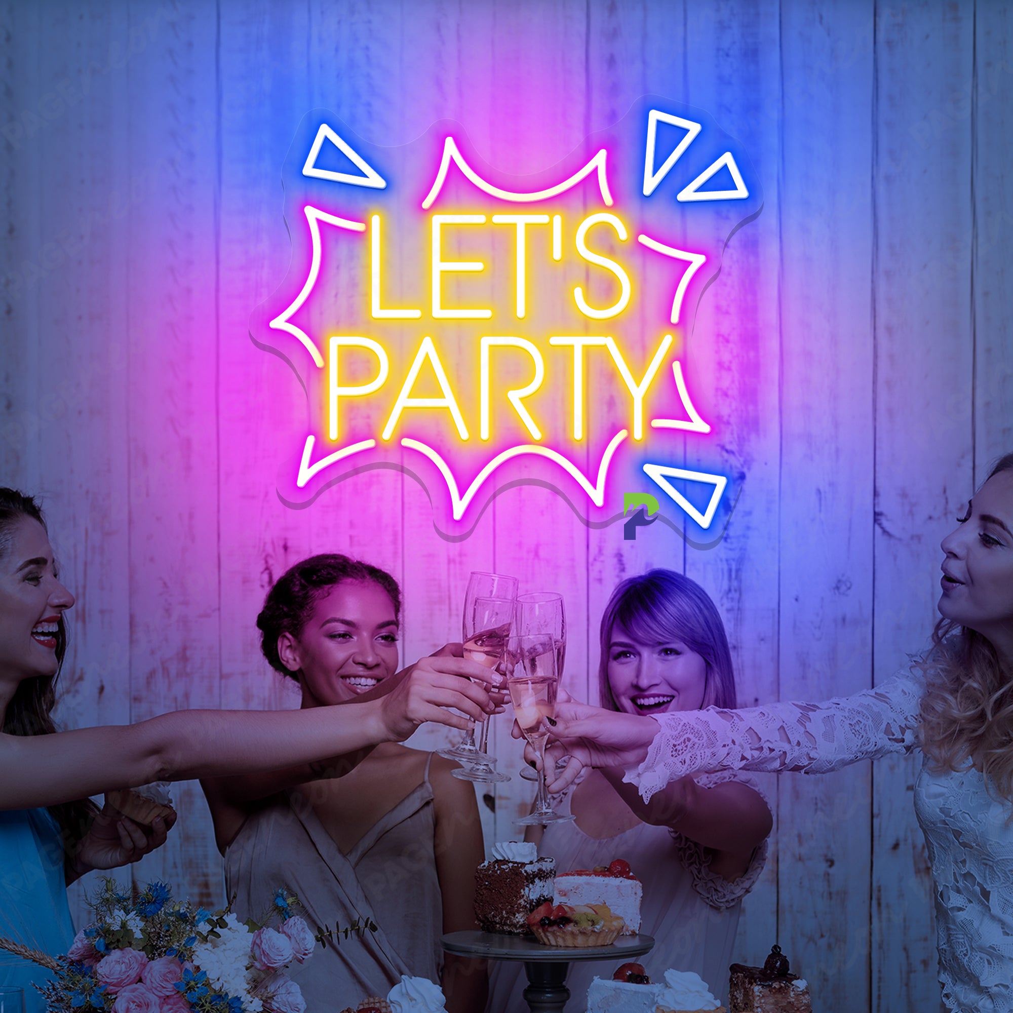 Let's Party Neon Sign Happy Boom Led Light