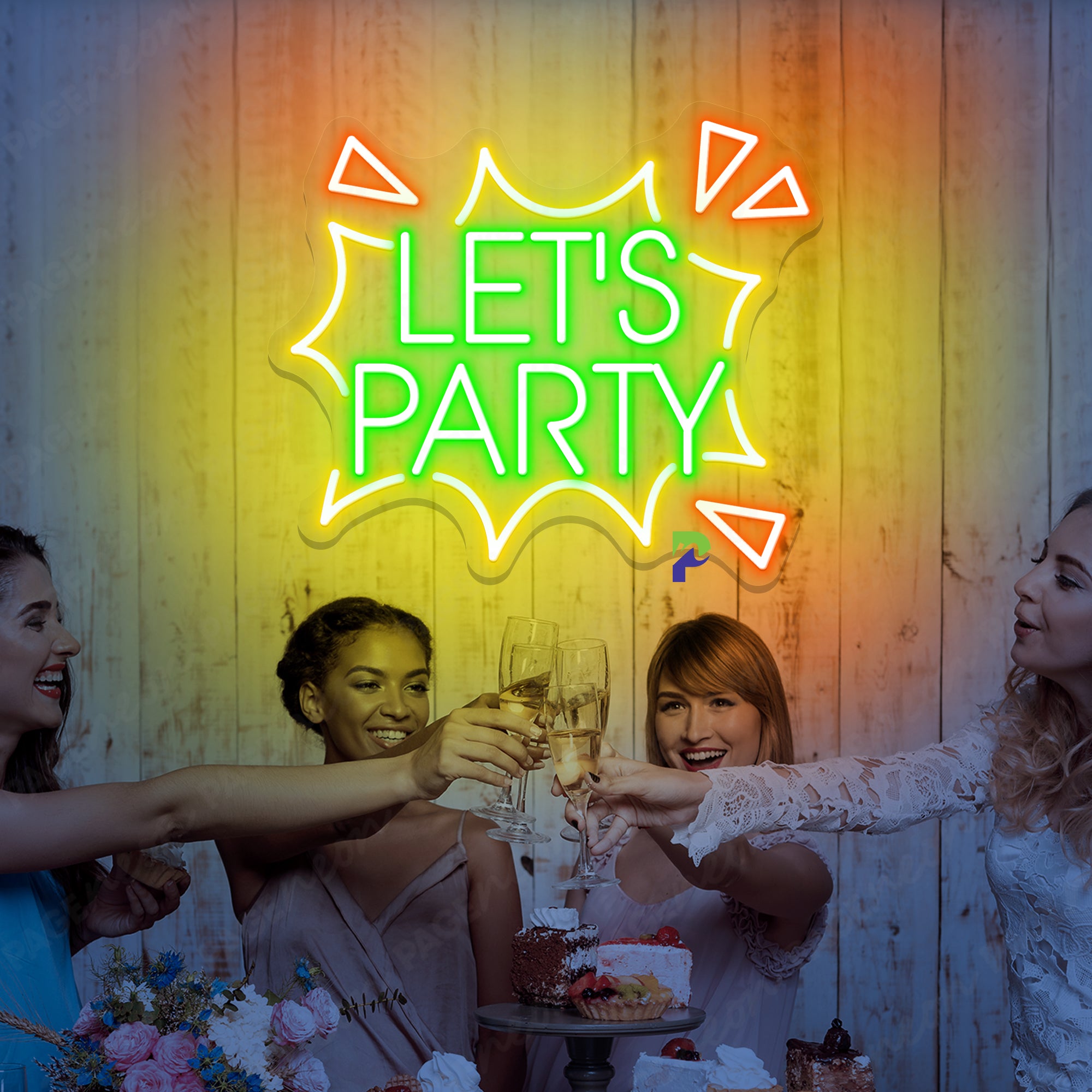 Let's Party Neon Sign Happy Boom Led Light