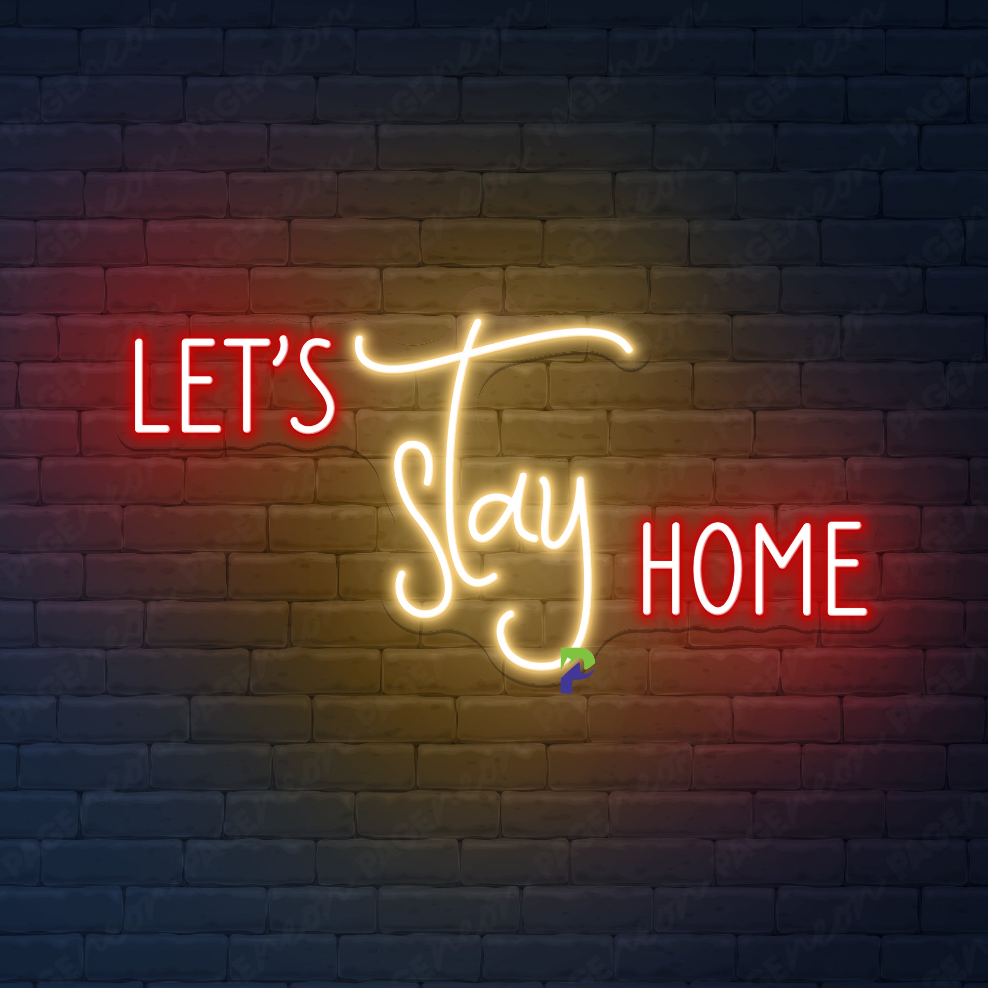 Let's Stay Home Neon Sign Quote Led Light