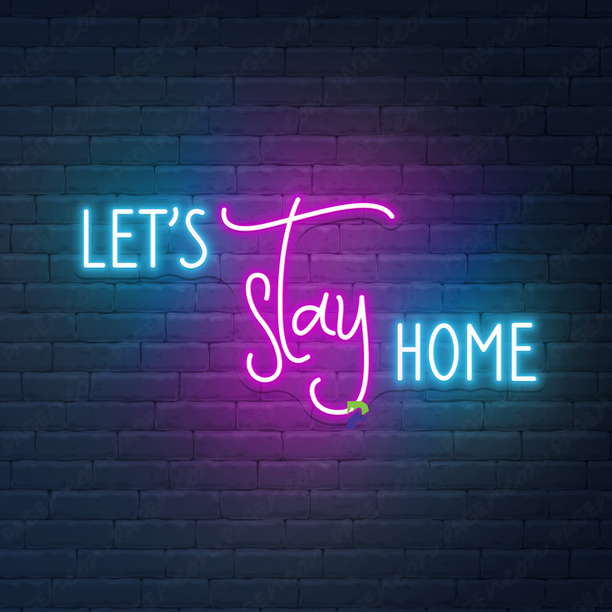 Let's Stay Home Neon Sign Quote Led Light