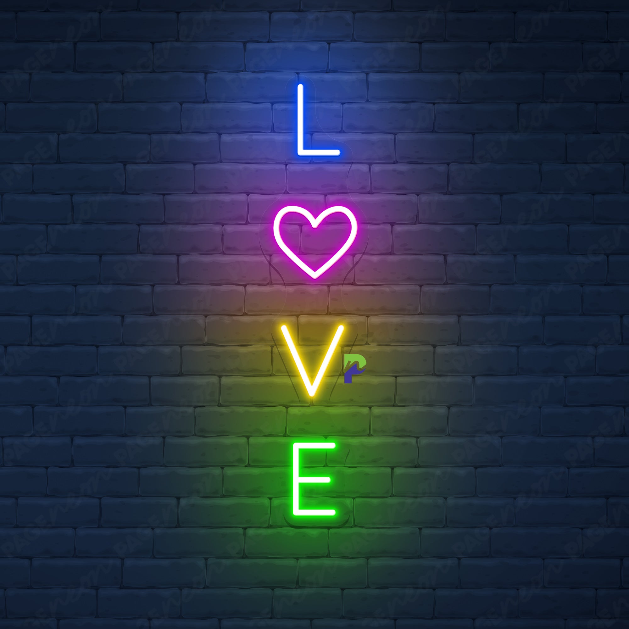 Love Neon Sign Vertical Led Light