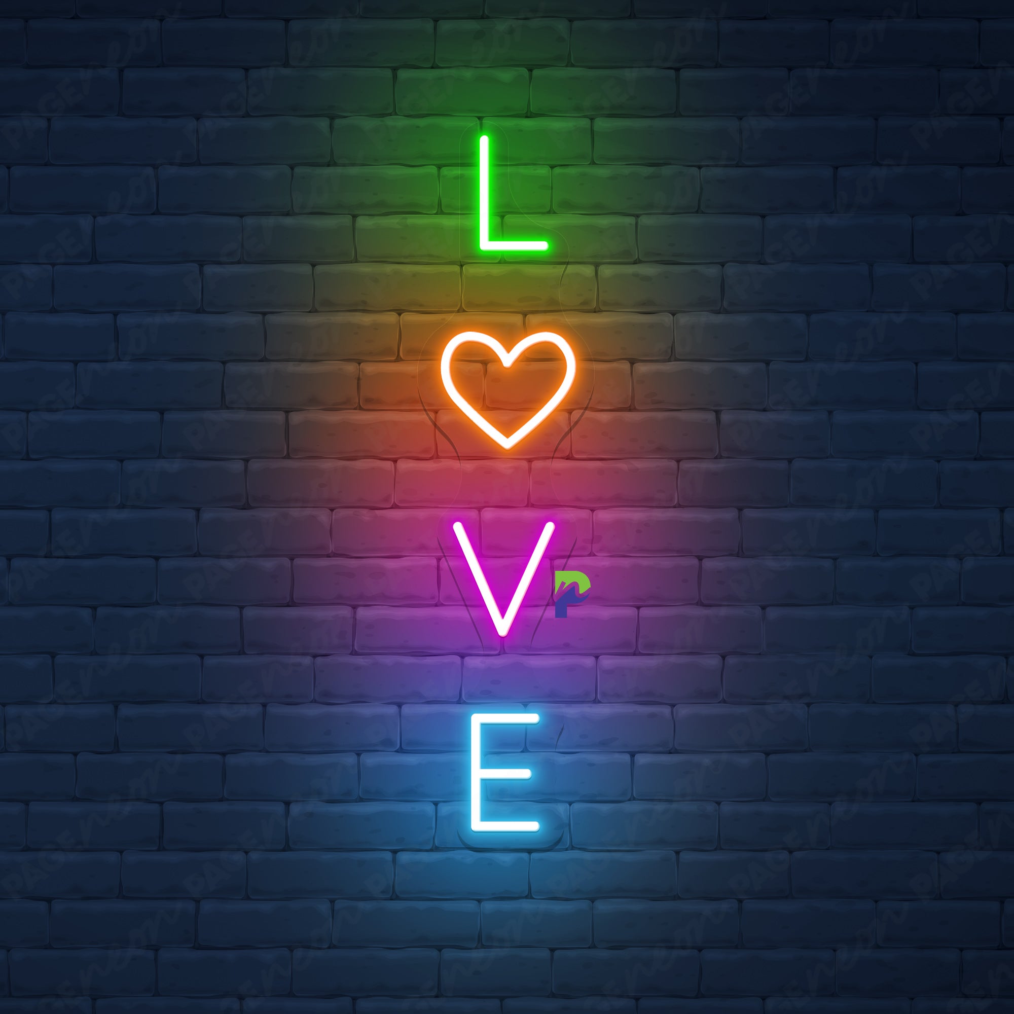 Love Neon Sign Vertical Led Light