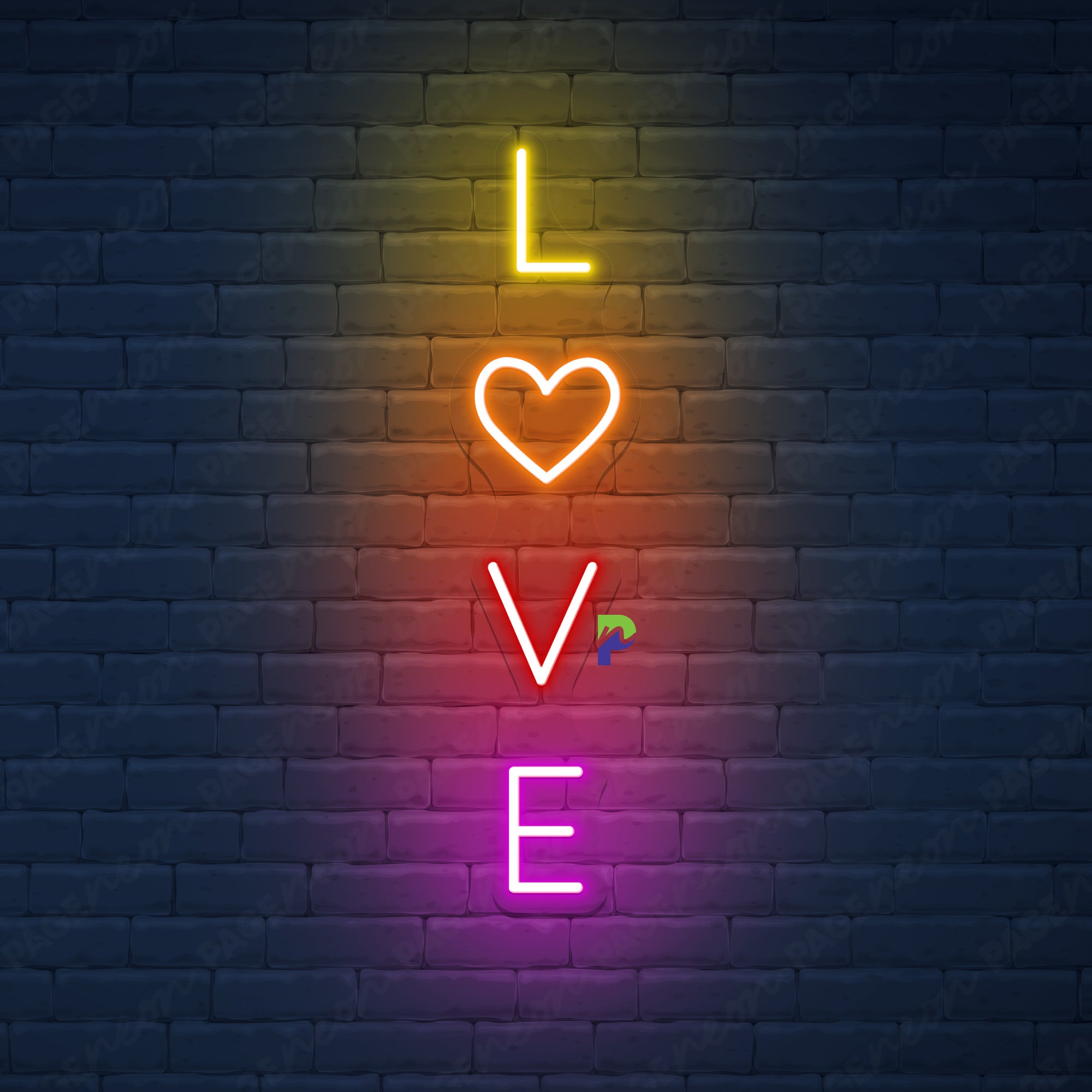 Love Neon Sign Vertical Led Light