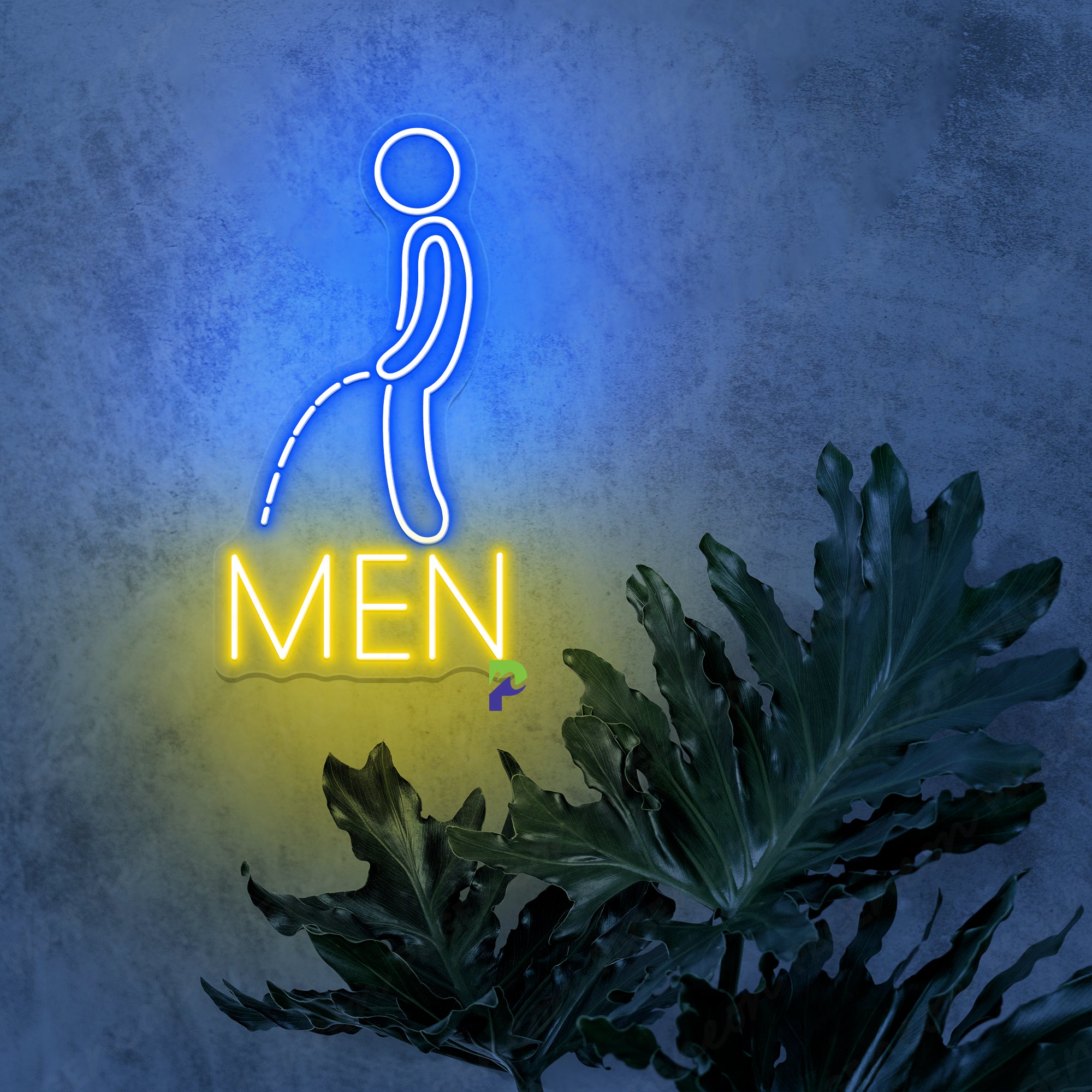 Men Bathroom Neon Sign Instruction Led Light