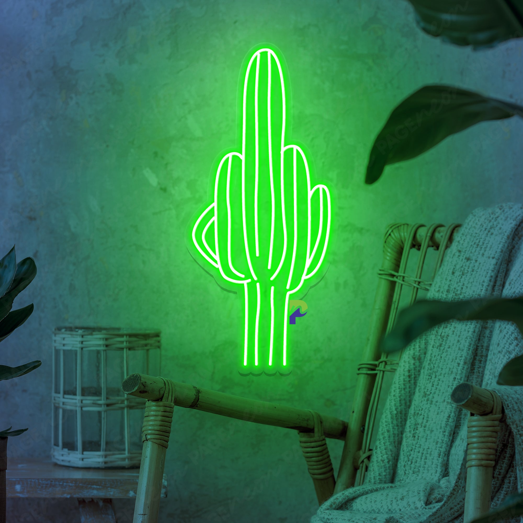 Middle Finger Neon Sign Cactus Led Light