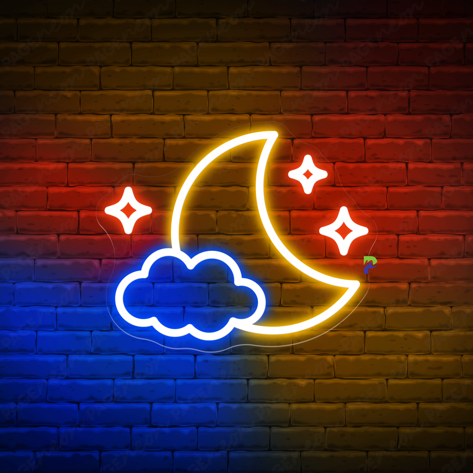 Moon Neon Sign Twinkle Led Light