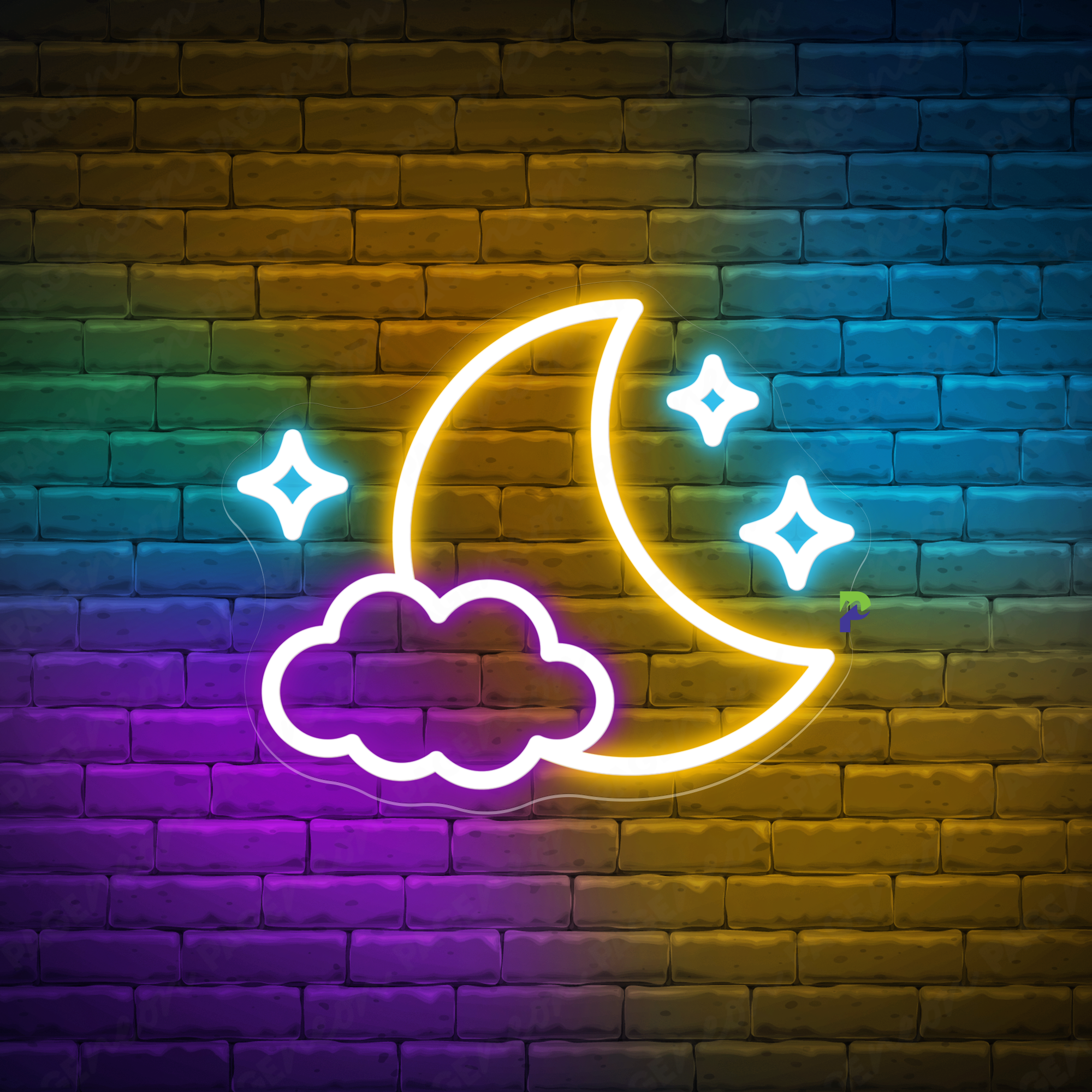 Moon Neon Sign Twinkle Led Light