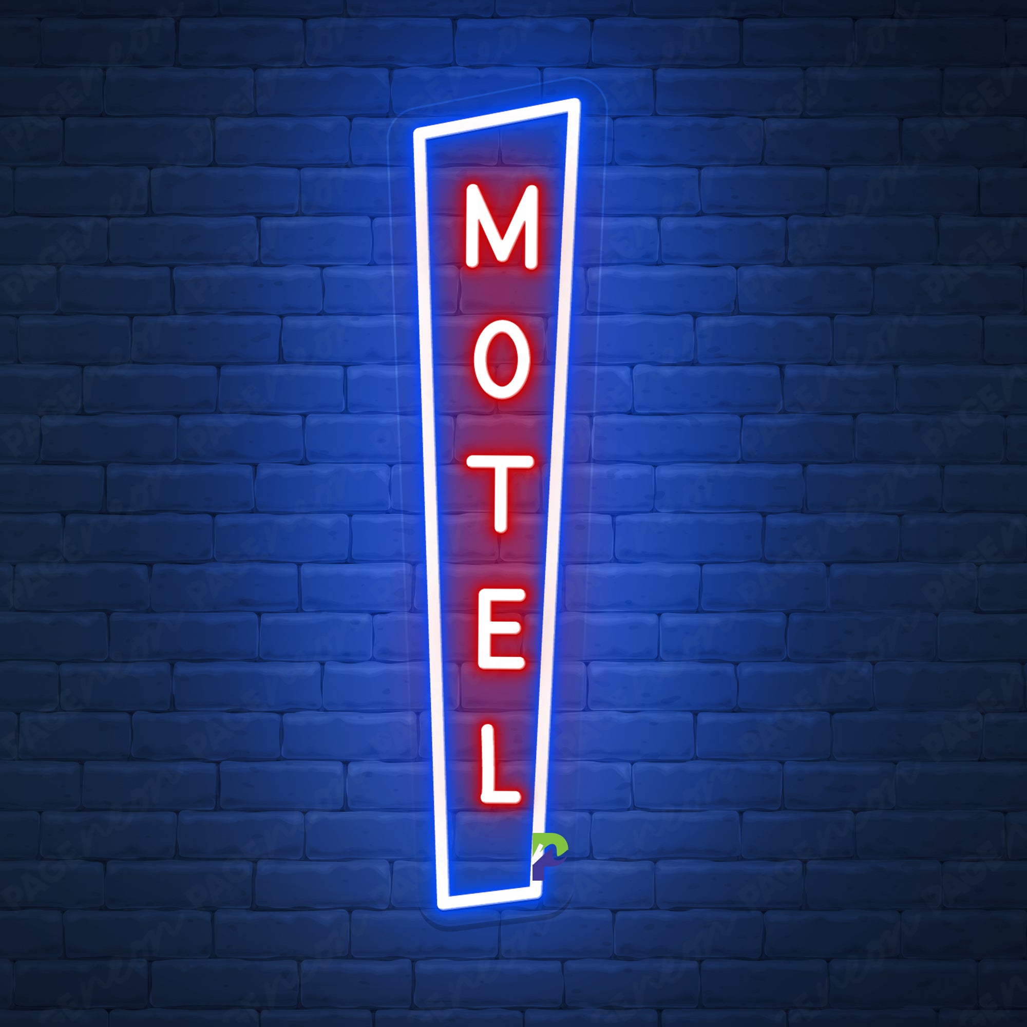 Motel Neon Sign Business Vertical Led Light