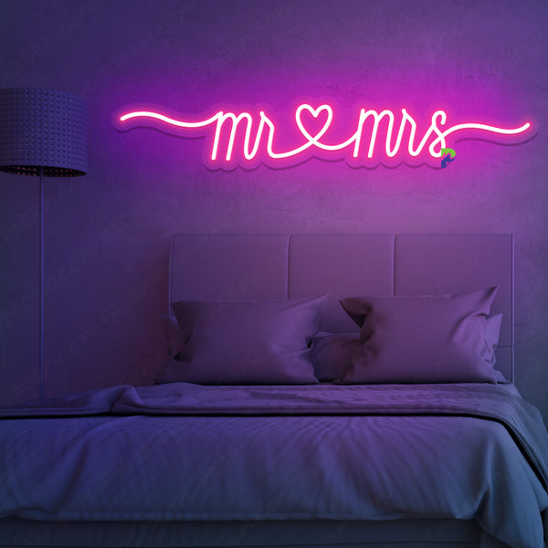 NEW White Neon “Mr orders & Mrs ” LED Light Sign Wall Decoration. Wedding Gift Newlywed