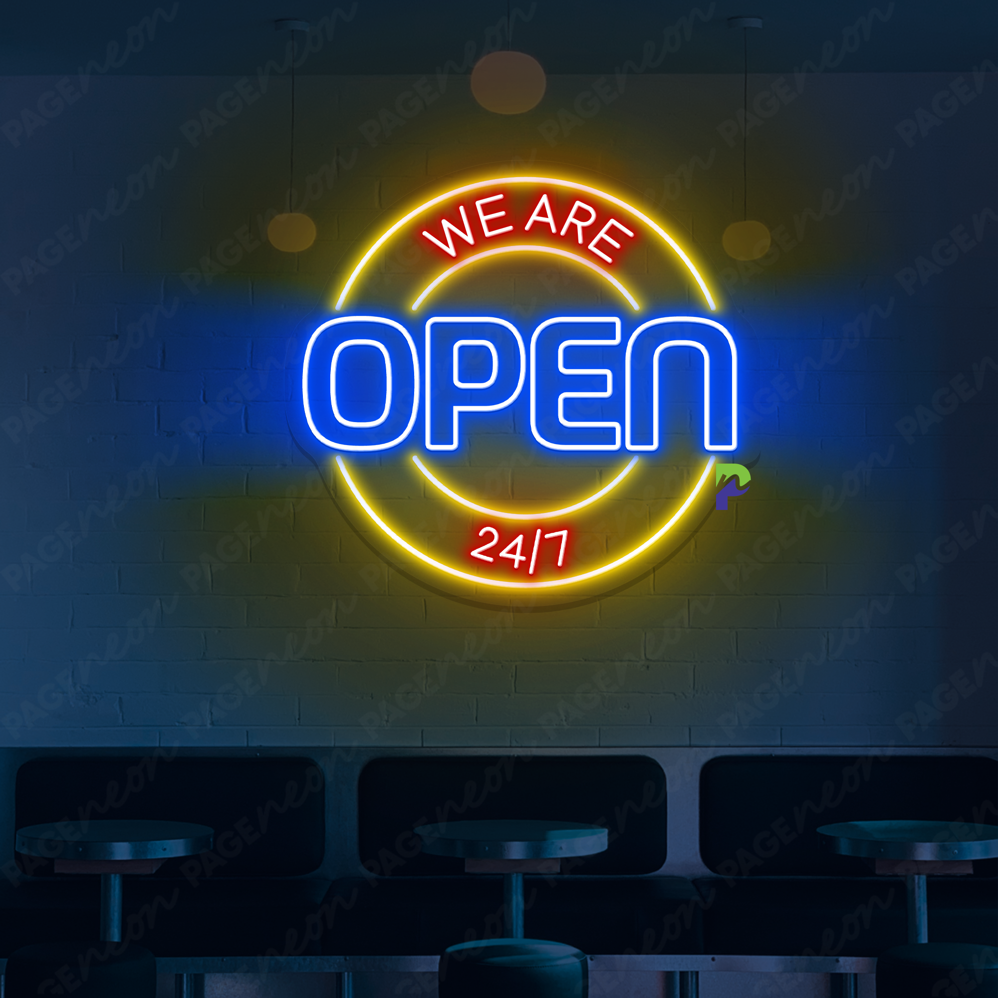 Neon Open 24 Hours Sign Business Led Light