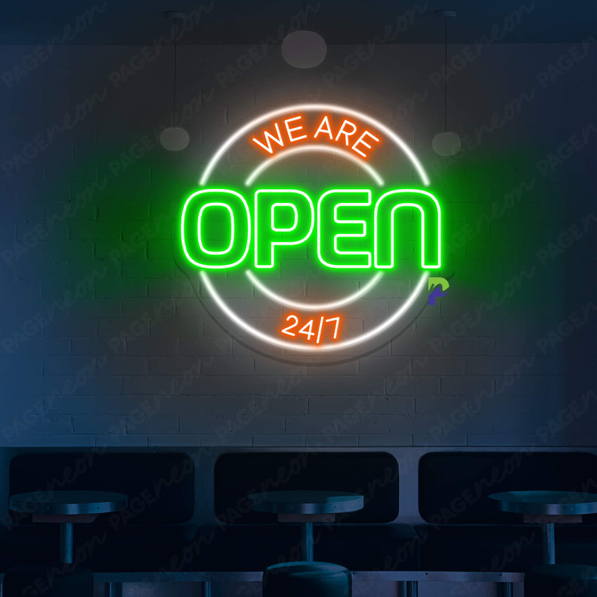 Neon Open 24 Hours Sign Business Led Light