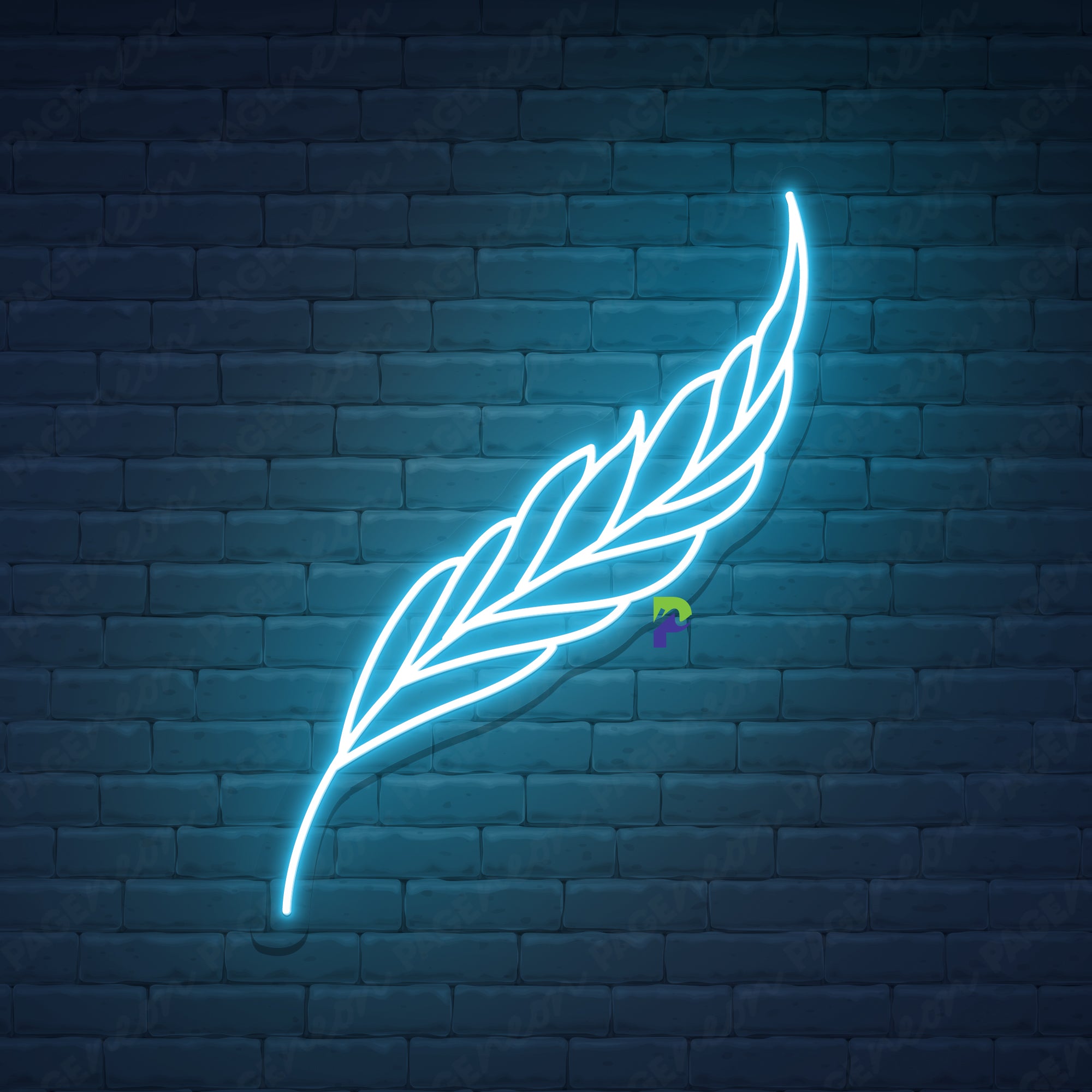 Neon Pink Feather Sign Art Led Light