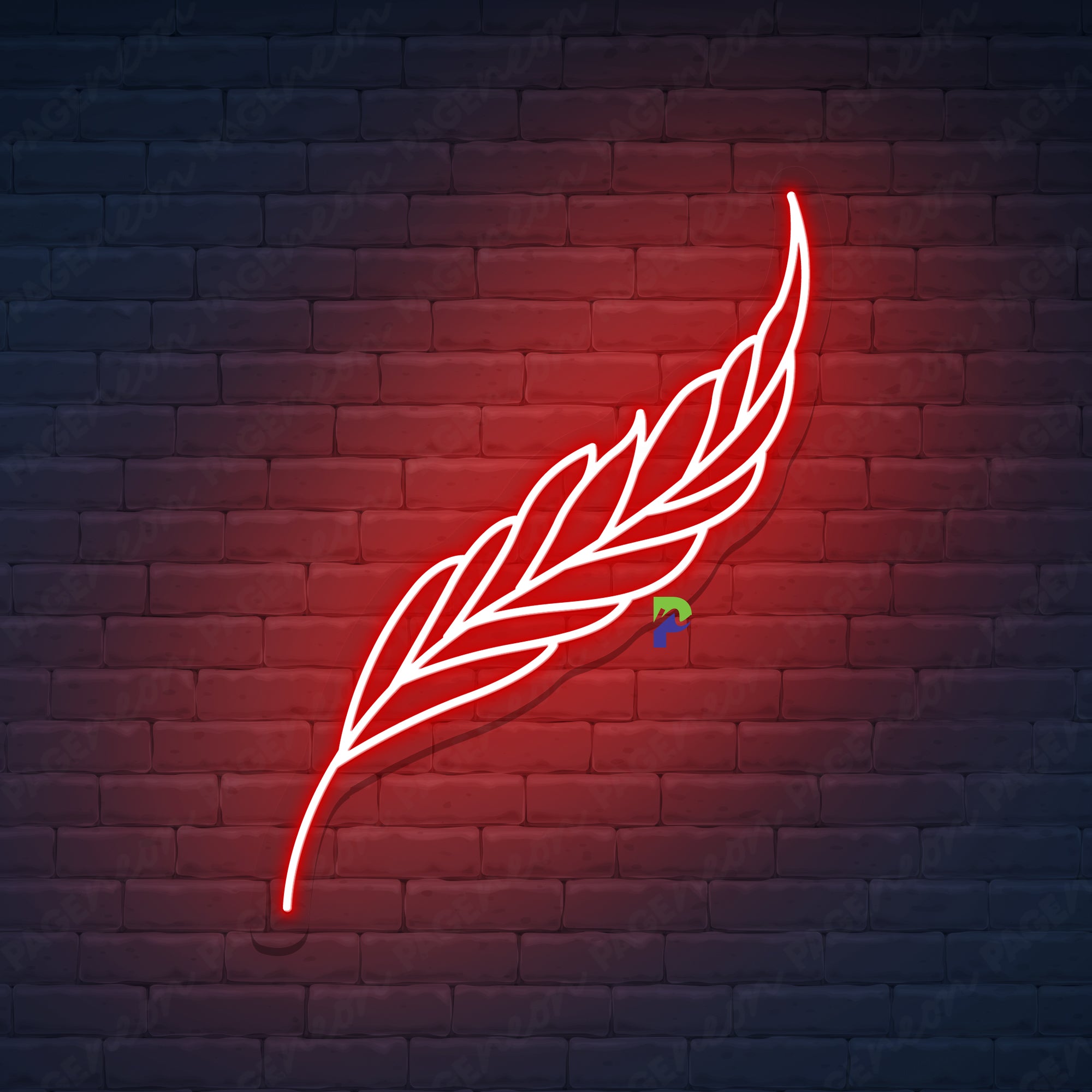 Neon Pink Feather Sign Art Led Light