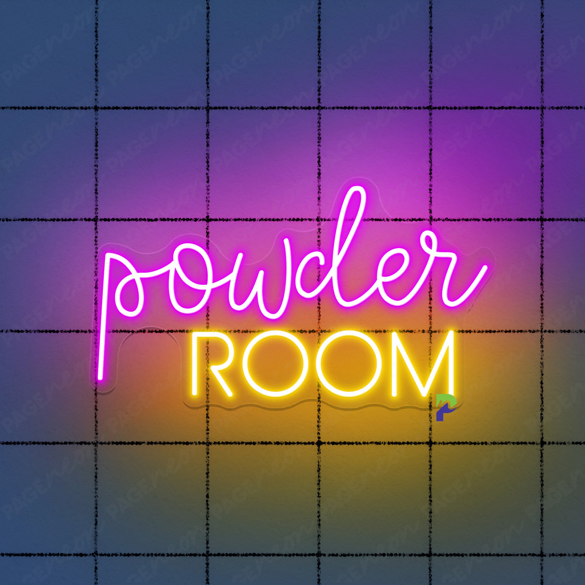 Neon Powder Room Sign Washing Room Led Light