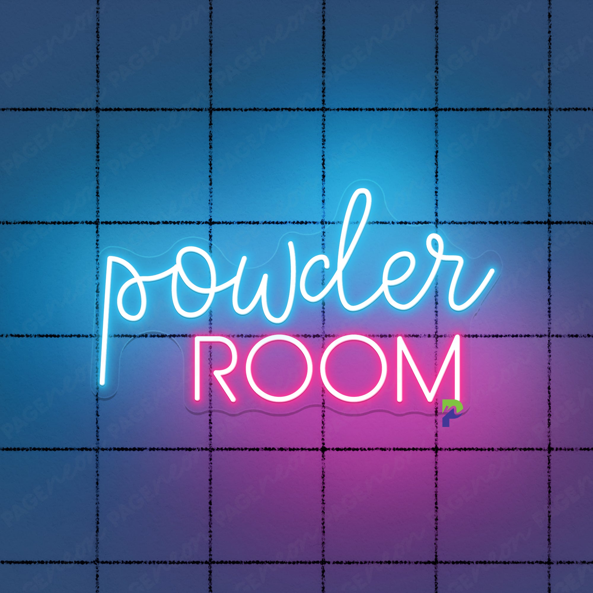 Neon Powder Room Sign Washing Room Led Light
