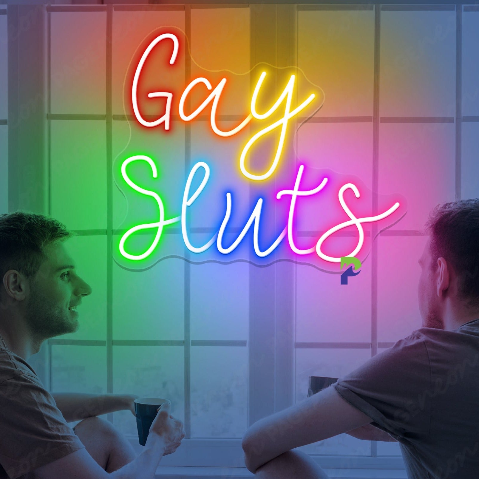 Neon Sign Gay Sluts Rainbow Word Led Light