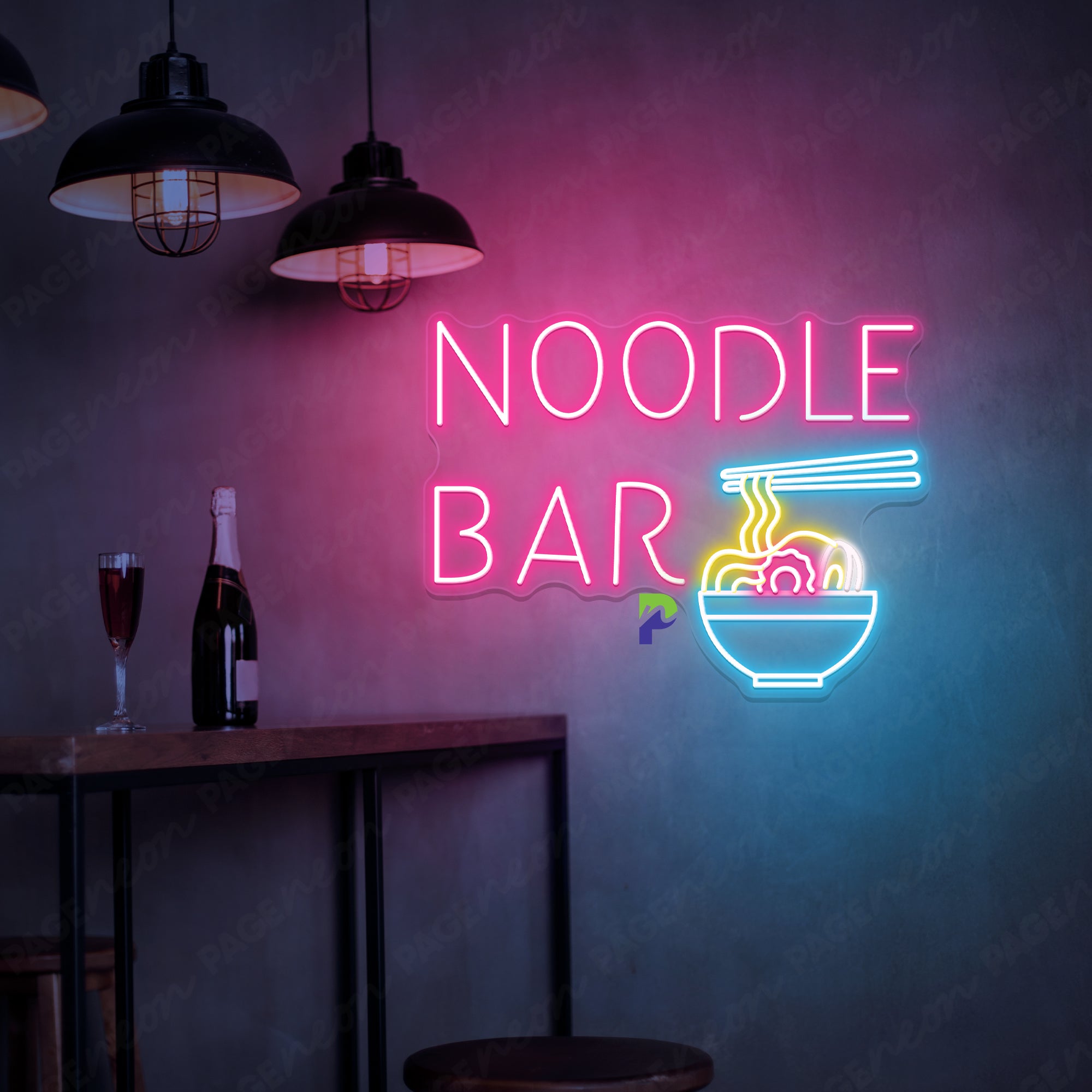 Neon Noodle Bar Sign Special Led Light For Restaurant