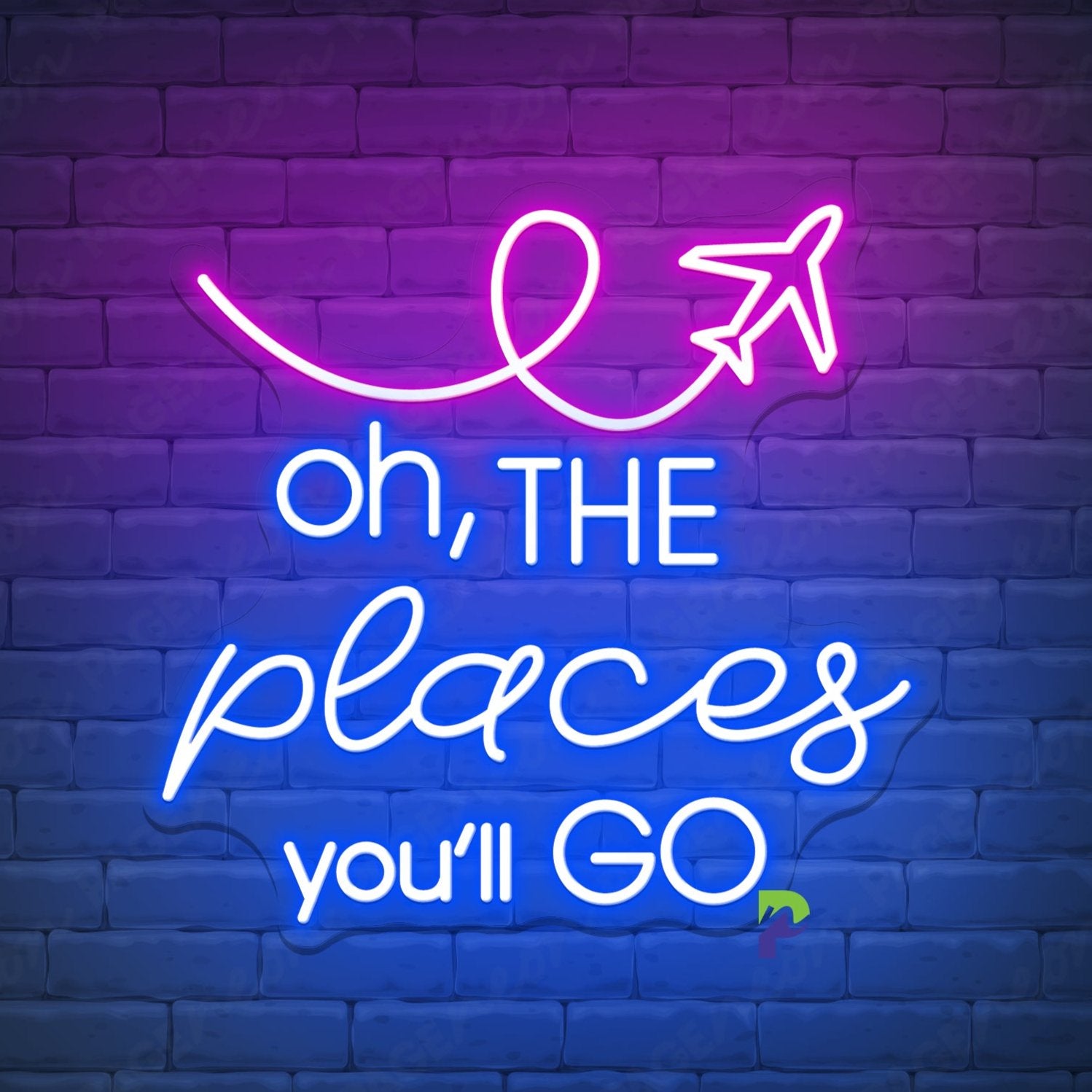 Oh The Places You'll Go Neon Sign Travel Led Light