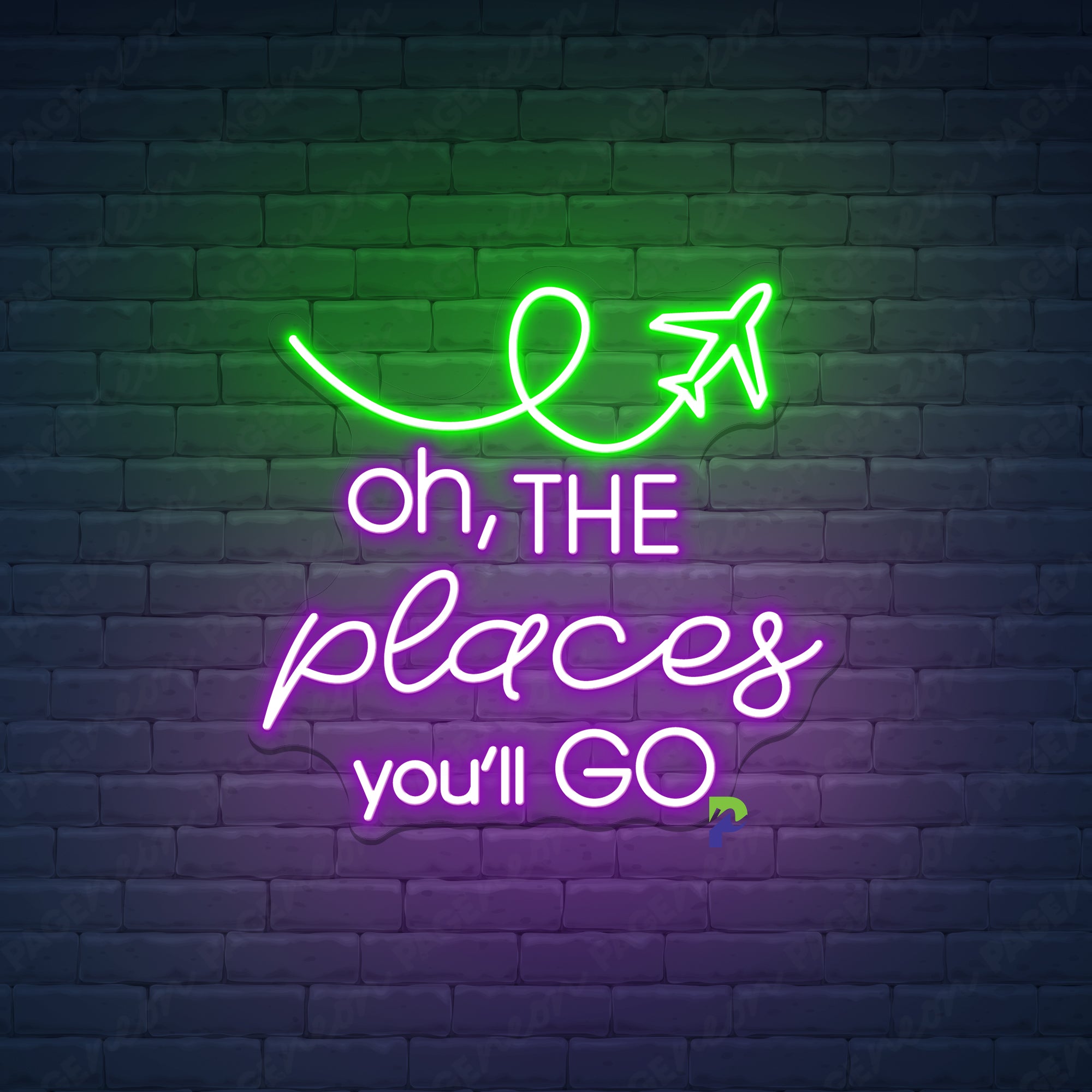 Oh The Places You'll Go Neon Sign Travel Led Light