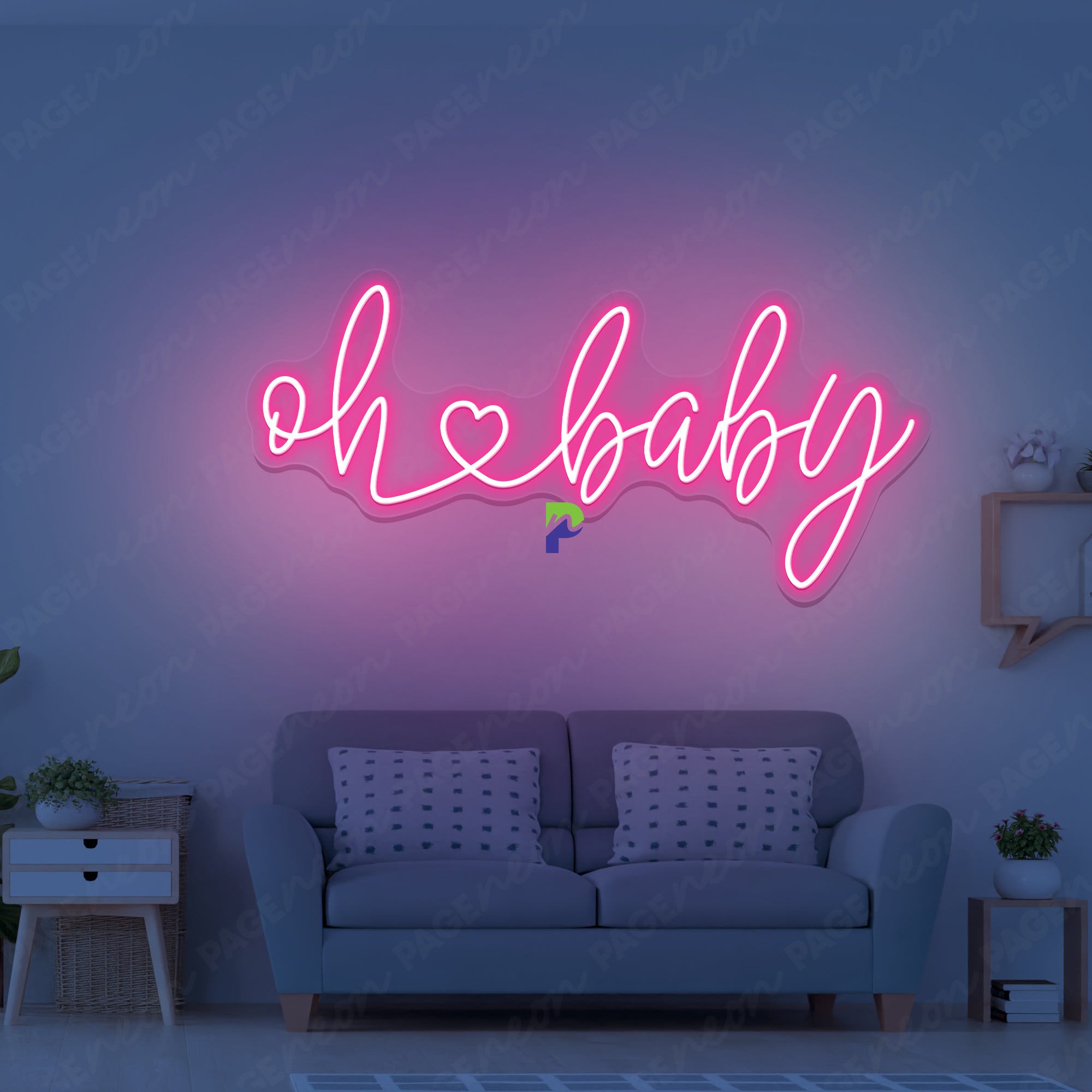 Bright Pink ON outlet AIR LED Light Sign Wall Decor