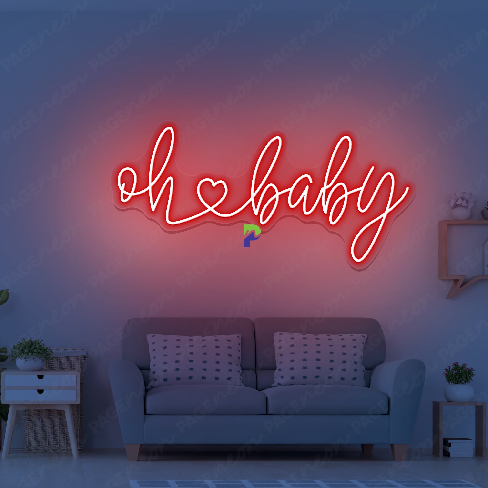 Oh Baby Neon Sign Cute Led Light For Baby Shower