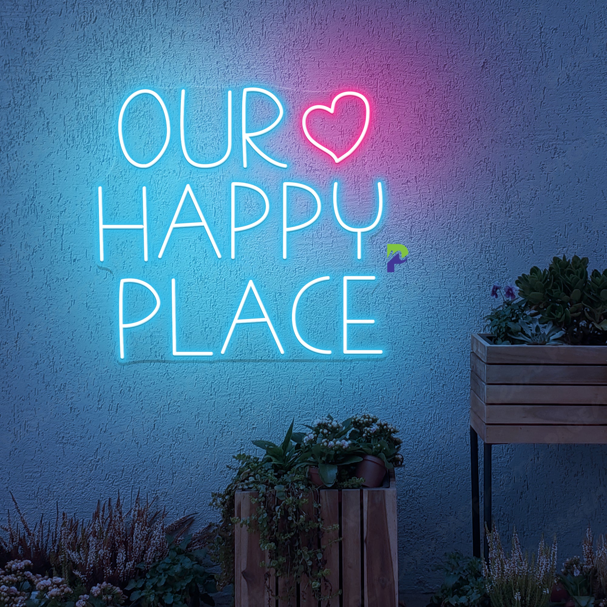 Our Happy Place Neon Sign Cute Led Light