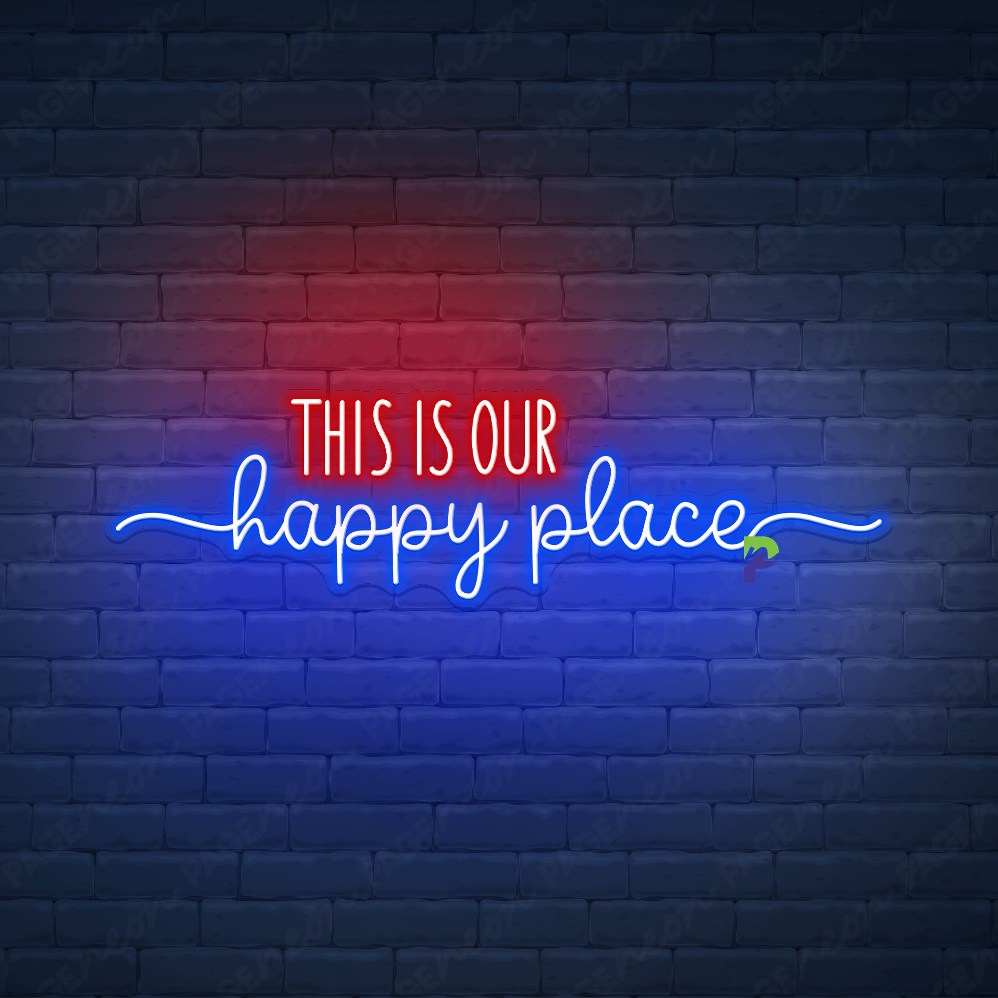 Our Happy Place Neon Sign Room Decor Led Light