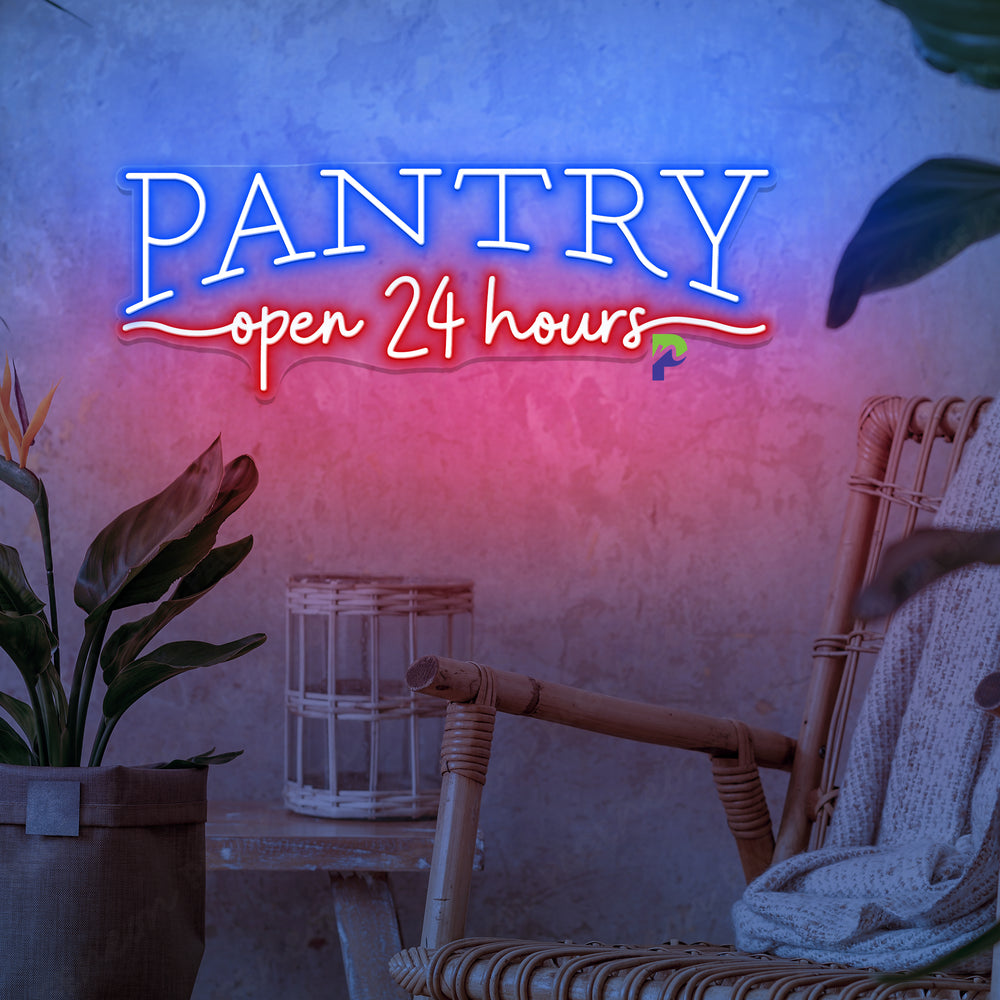 Pantry Neon Sign Open 24 Hours Led Light - PageNeon