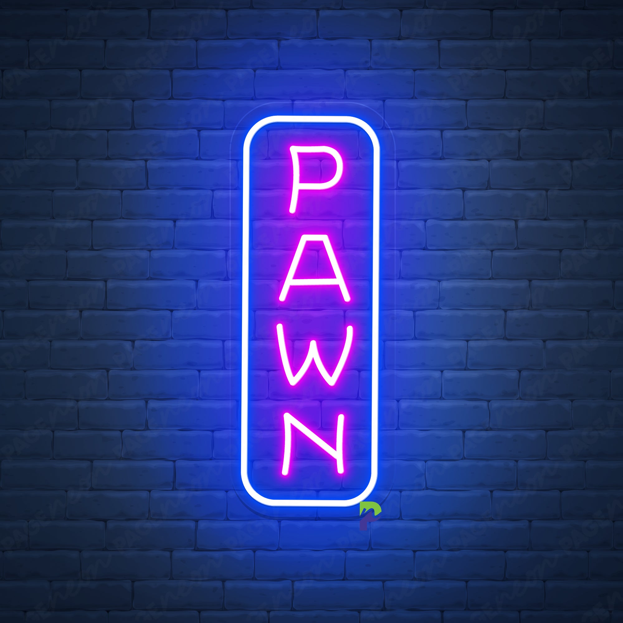 Pawn Shop Neon Signs Vertical Led Light