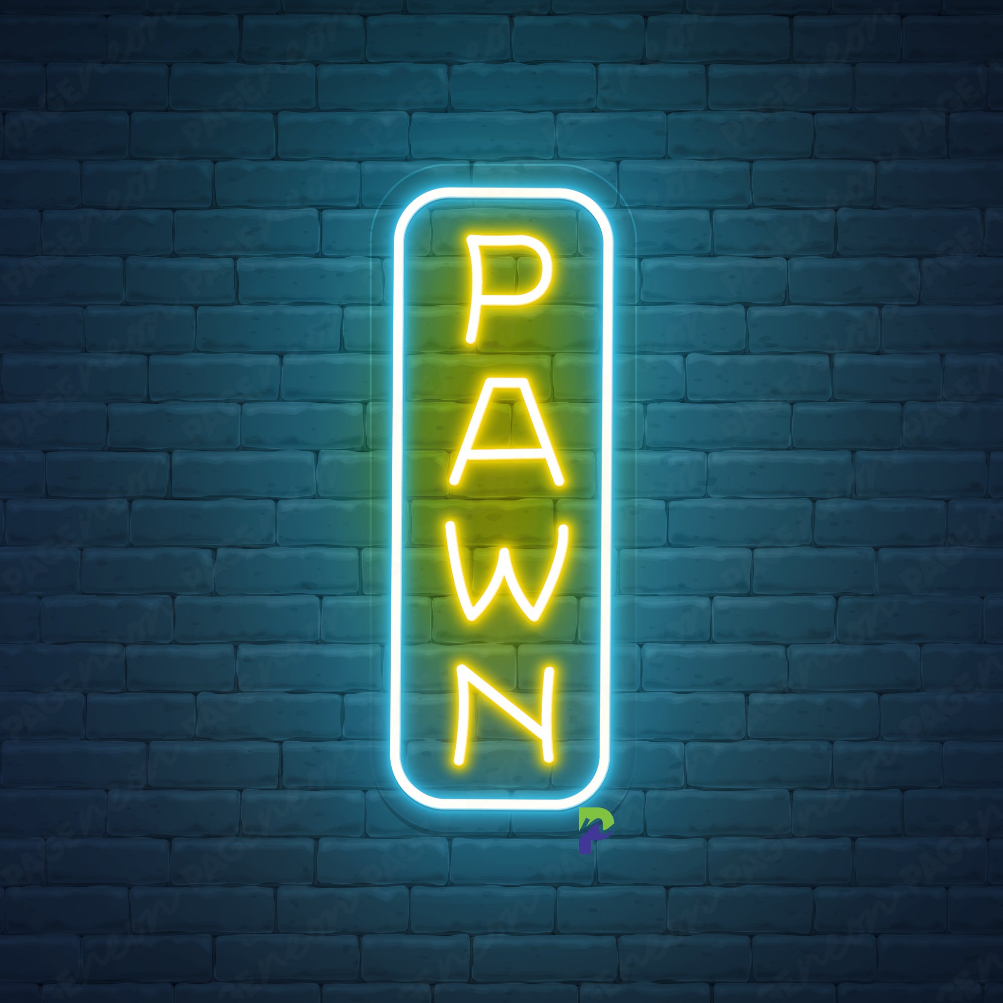 Pawn Shop Neon Signs Vertical Led Light