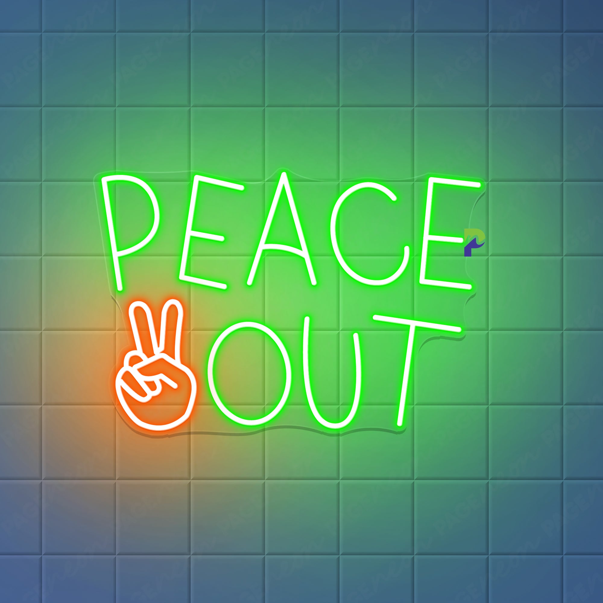 Peace Out Neon Sign Simple Inspirational Led Light