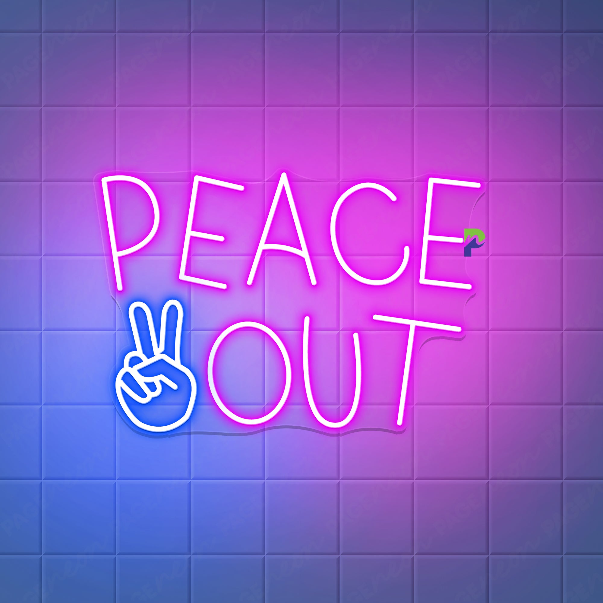 Peace Out Neon Sign Simple Inspirational Led Light