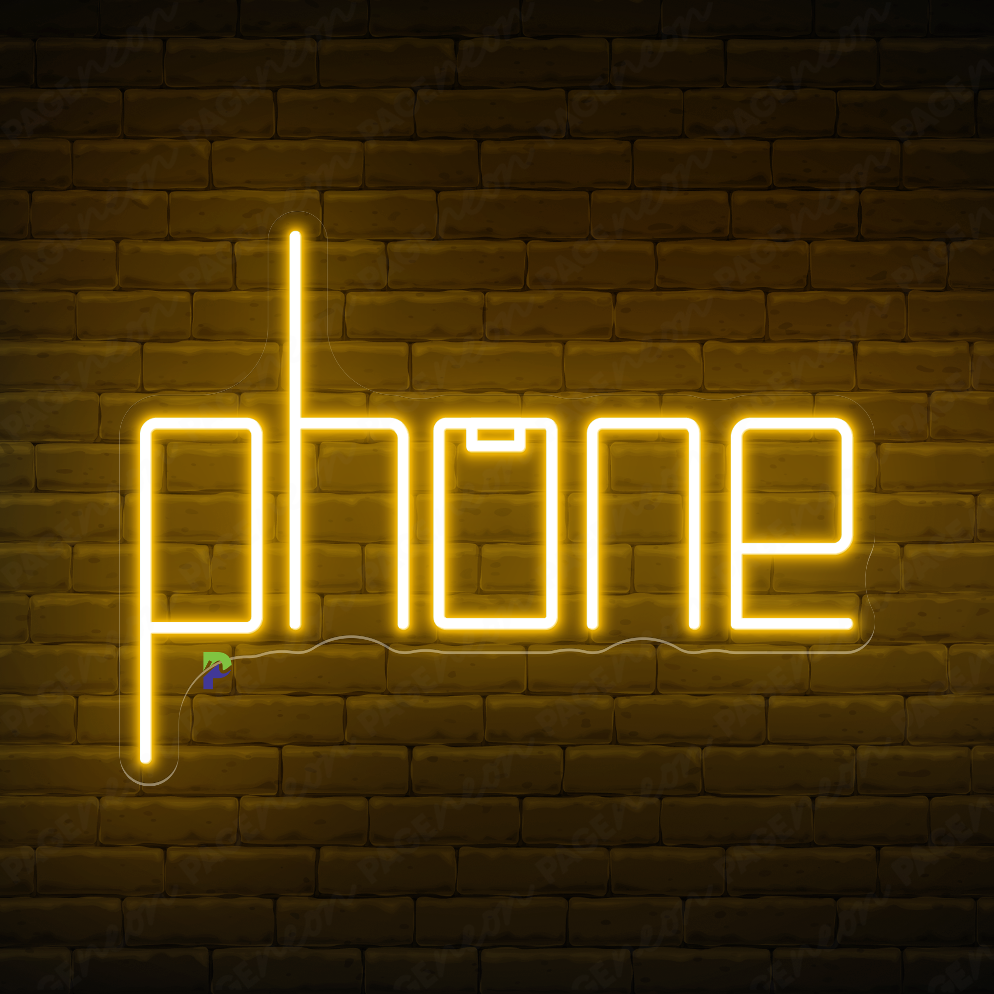 Phone Neon Signs Cellular Business Led Light