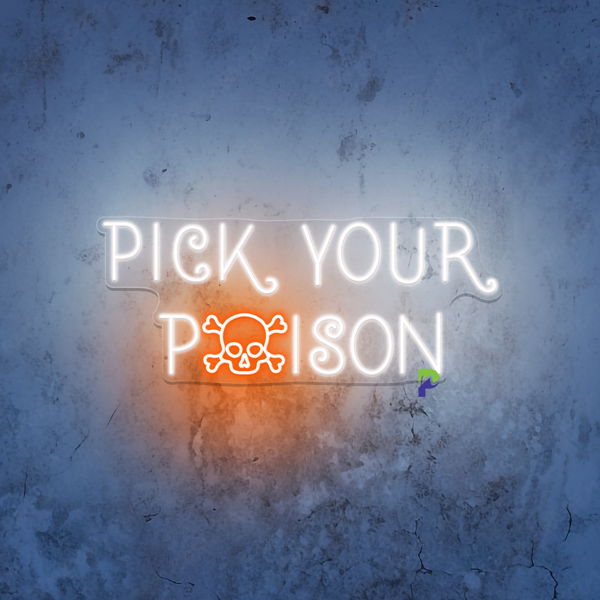 Pick Your Poison Neon Sign Skull Led Light