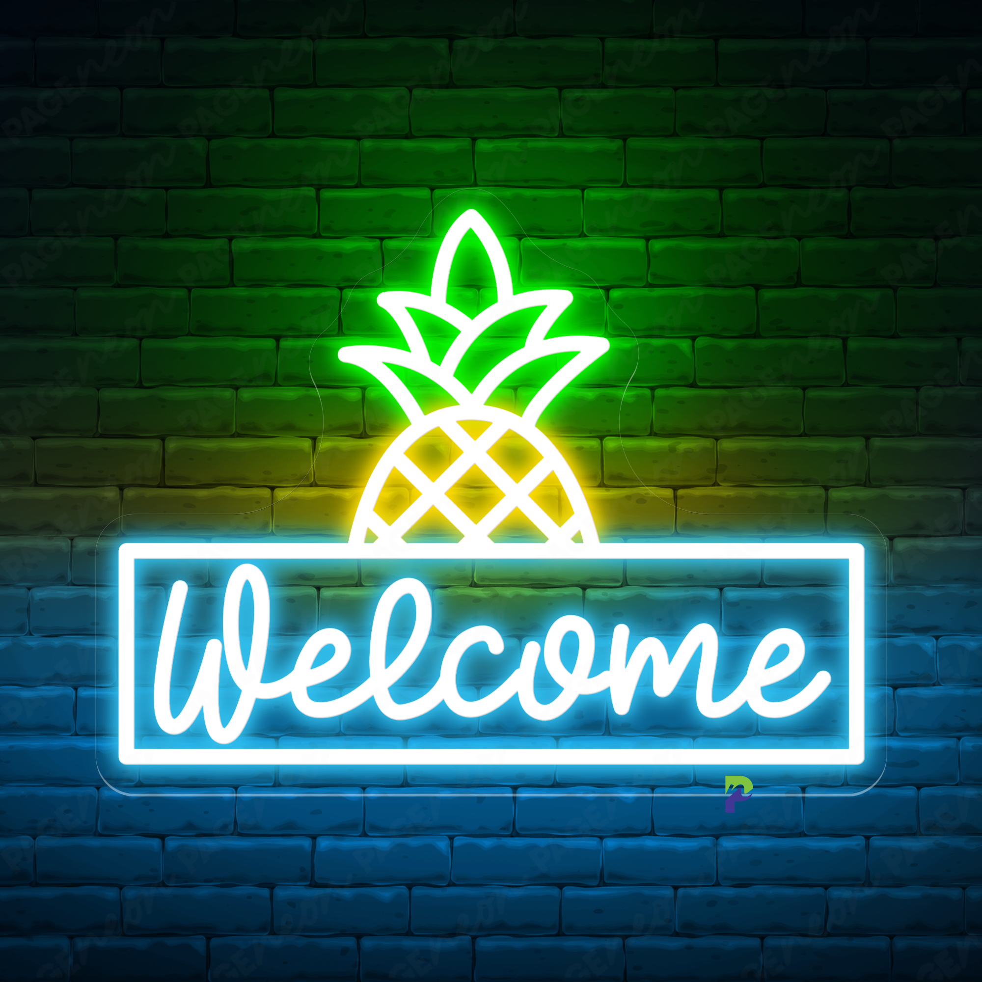 Pineapple Welcome Neon Sign Business Led Light