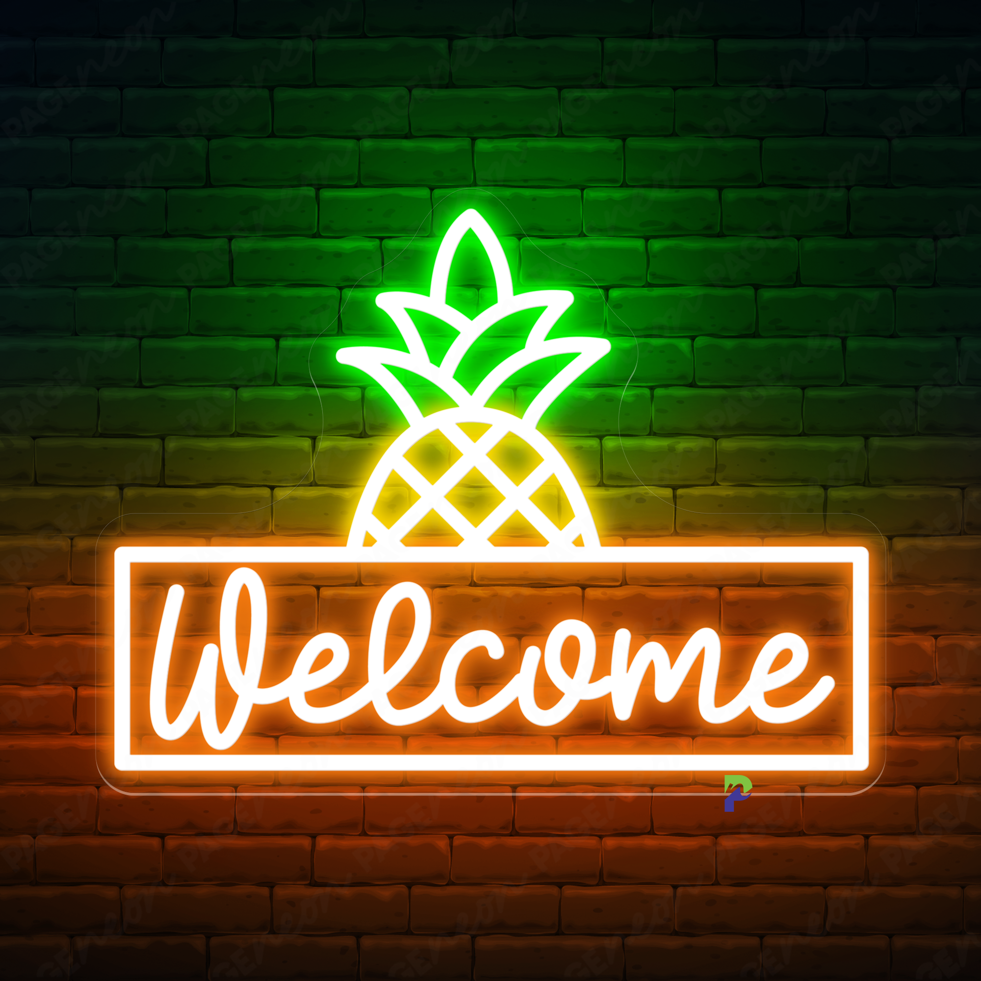 Pineapple Welcome Neon Sign Business Led Light