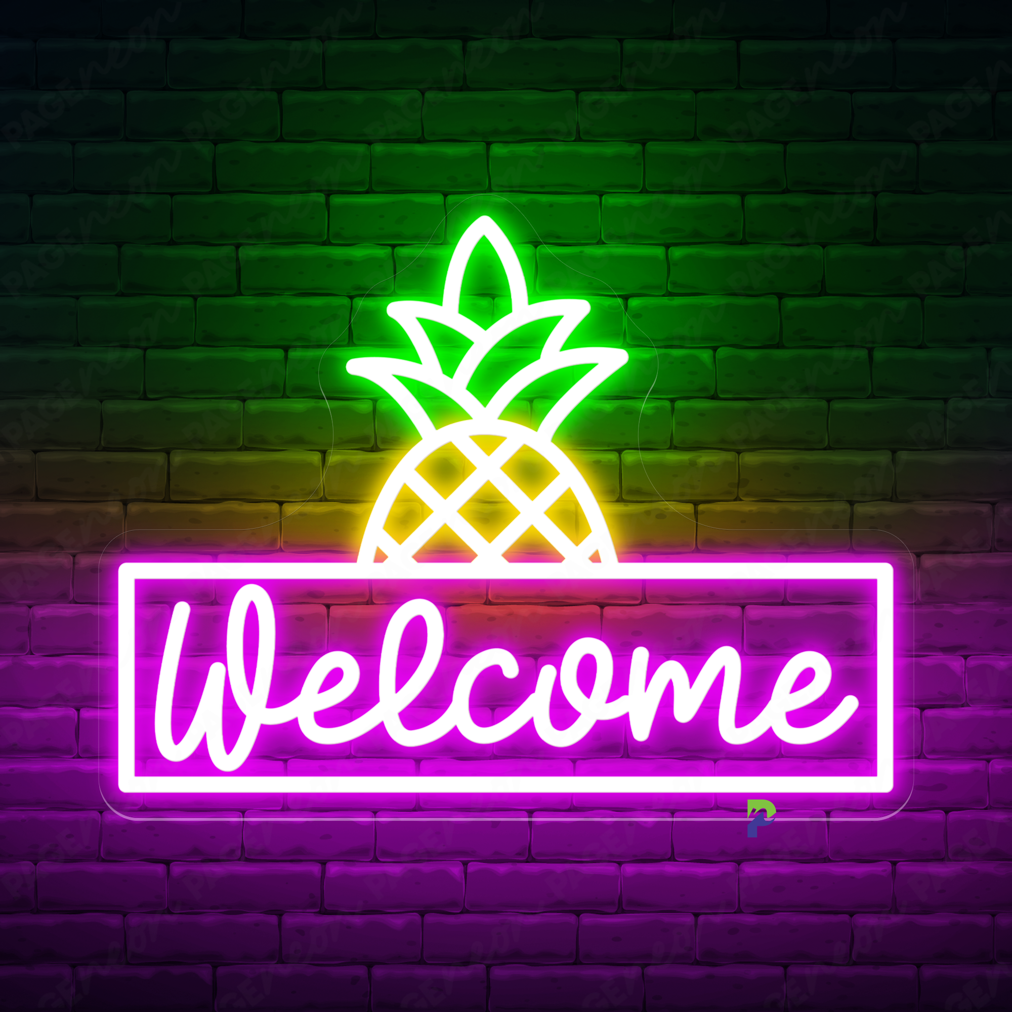 Pineapple Welcome Neon Sign Business Led Light