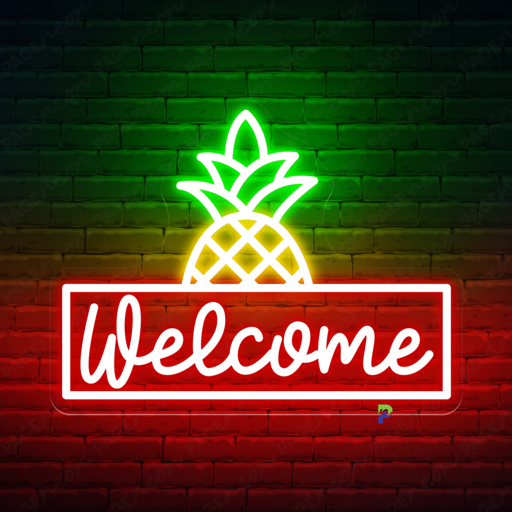 Pineapple Welcome Neon Sign Business Led Light