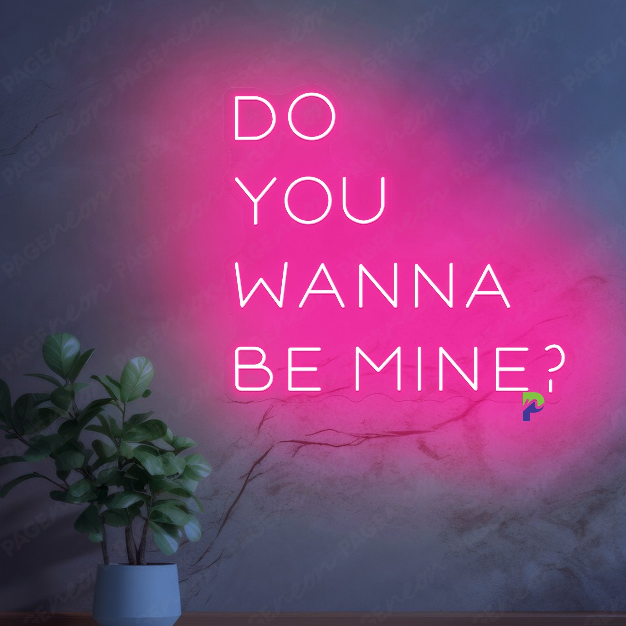 Pink Neon Sign Do You Wanna Be Mine Valentine Led Light
