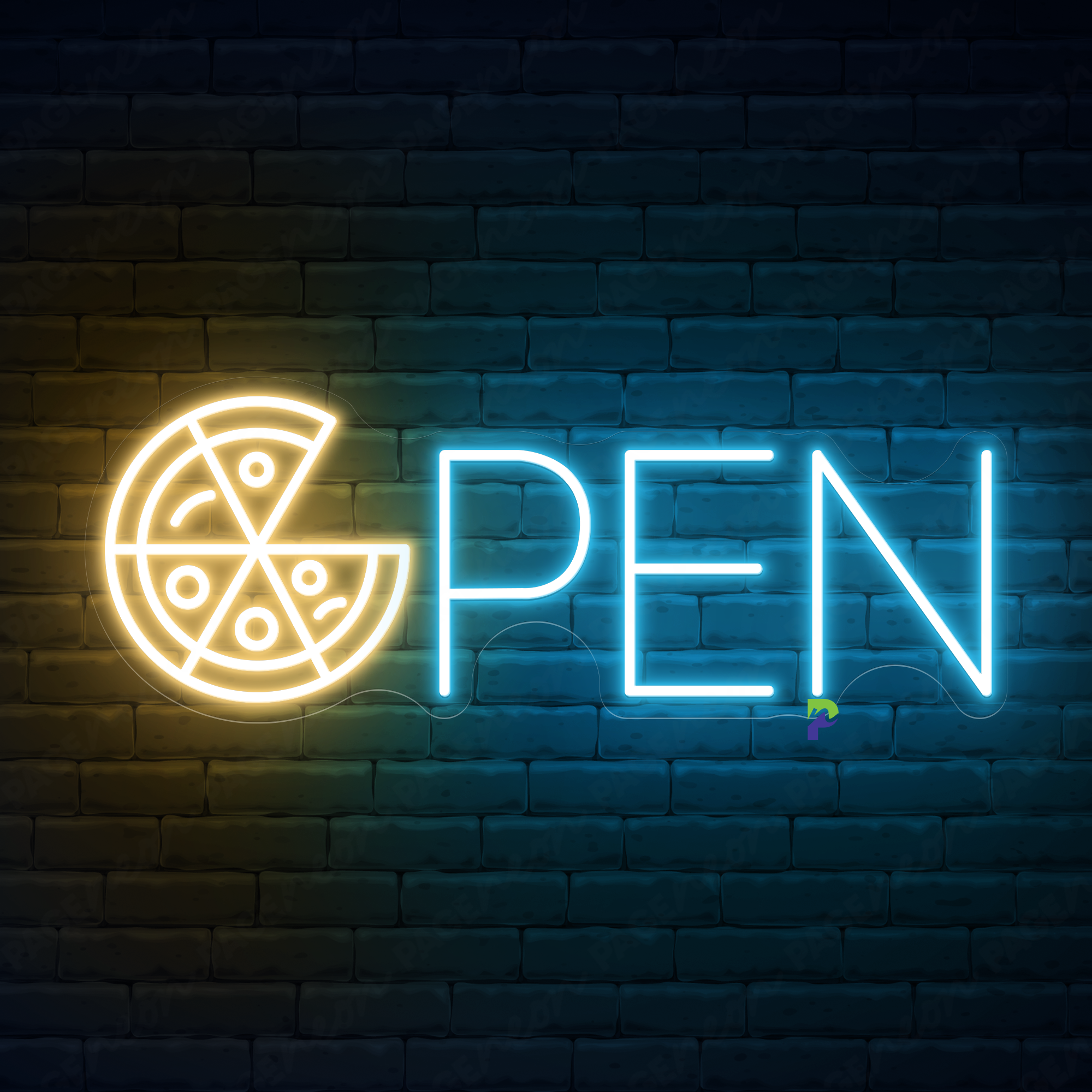 Pizza Neon Sign Business Open Led Light