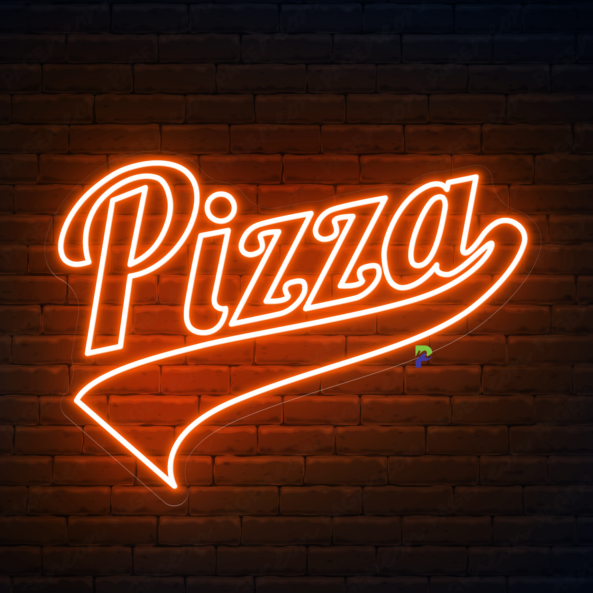 Pizza Neon Sign Vintage Big Led Light
