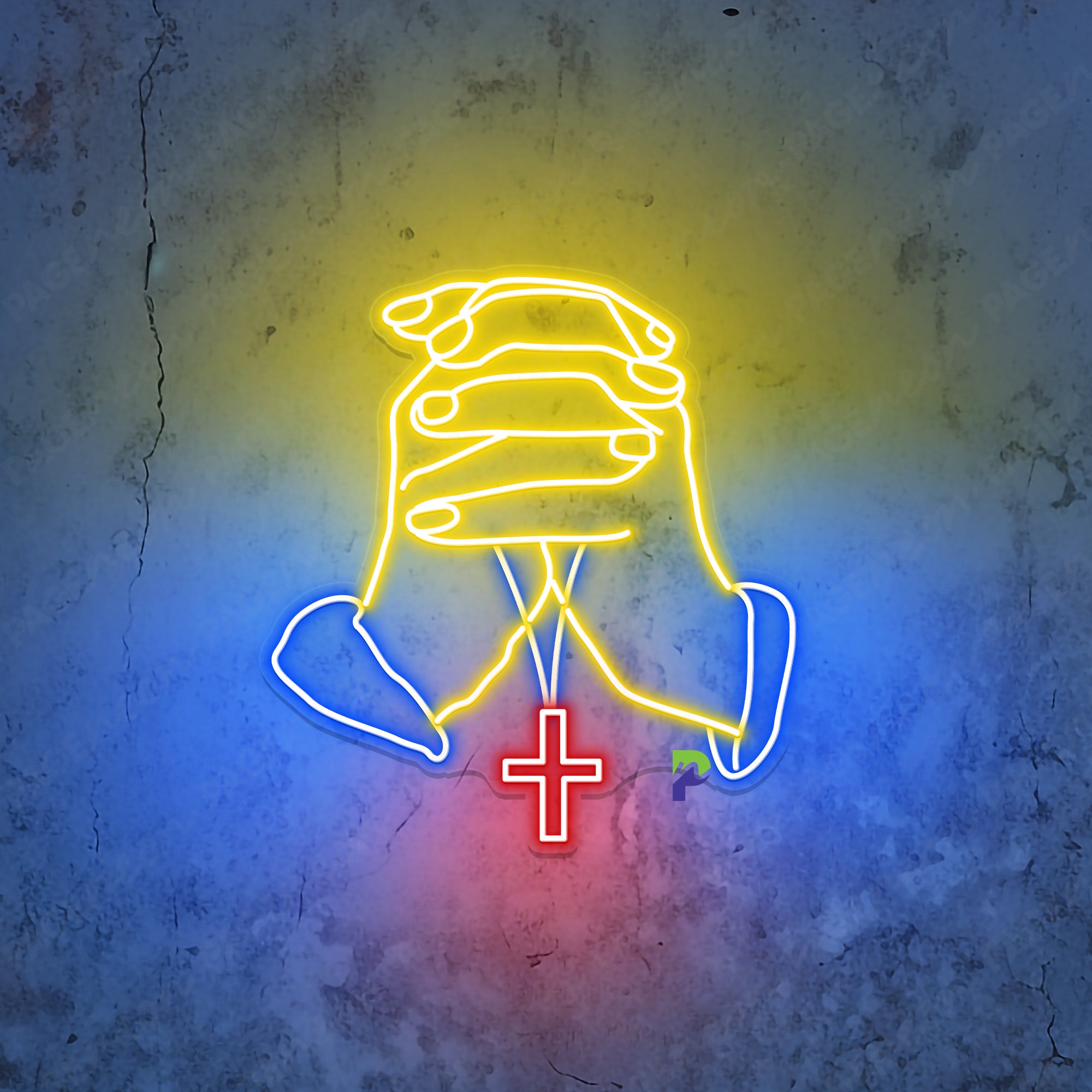 Prayer Hand Neon Sign Religion Led Light