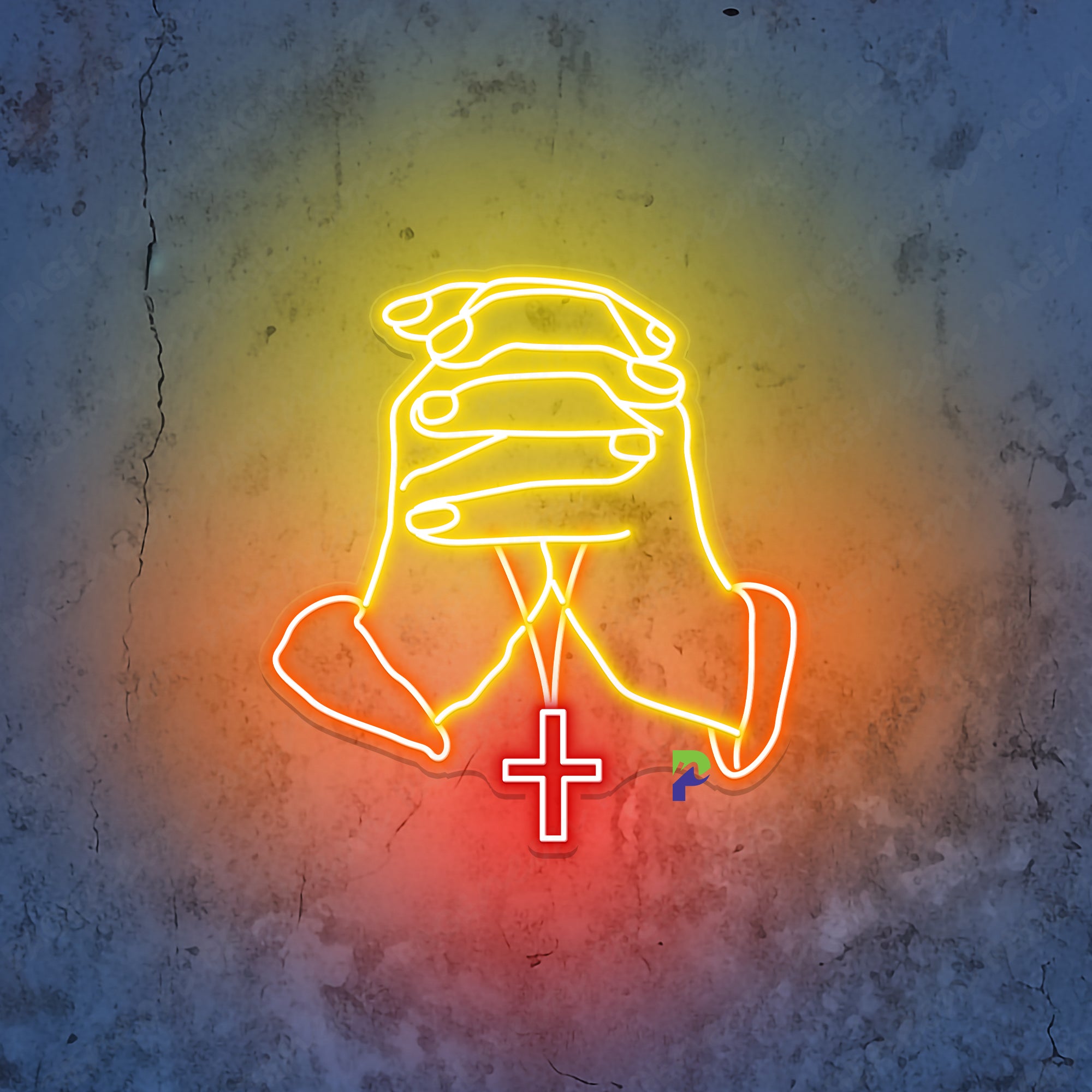 Prayer Hand Neon Sign Religion Led Light