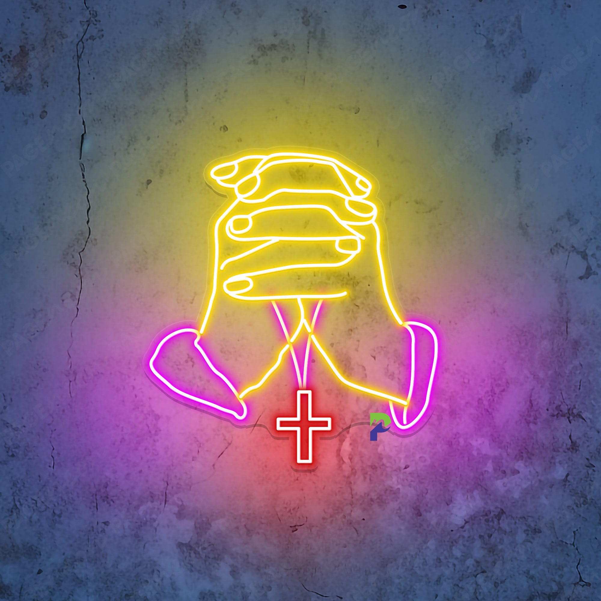 Prayer Hand Neon Sign Religion Led Light - PageNeon