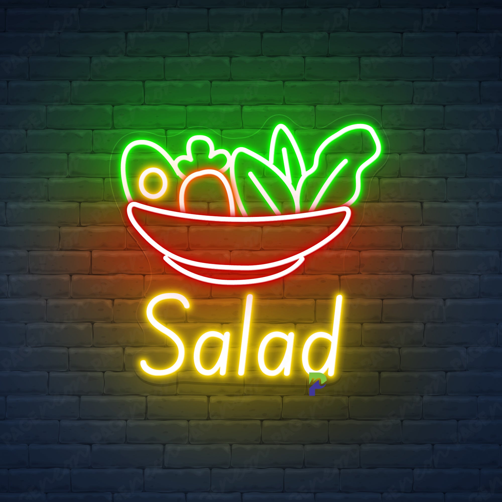 Salad Neon Sign Led Light For Restaurant