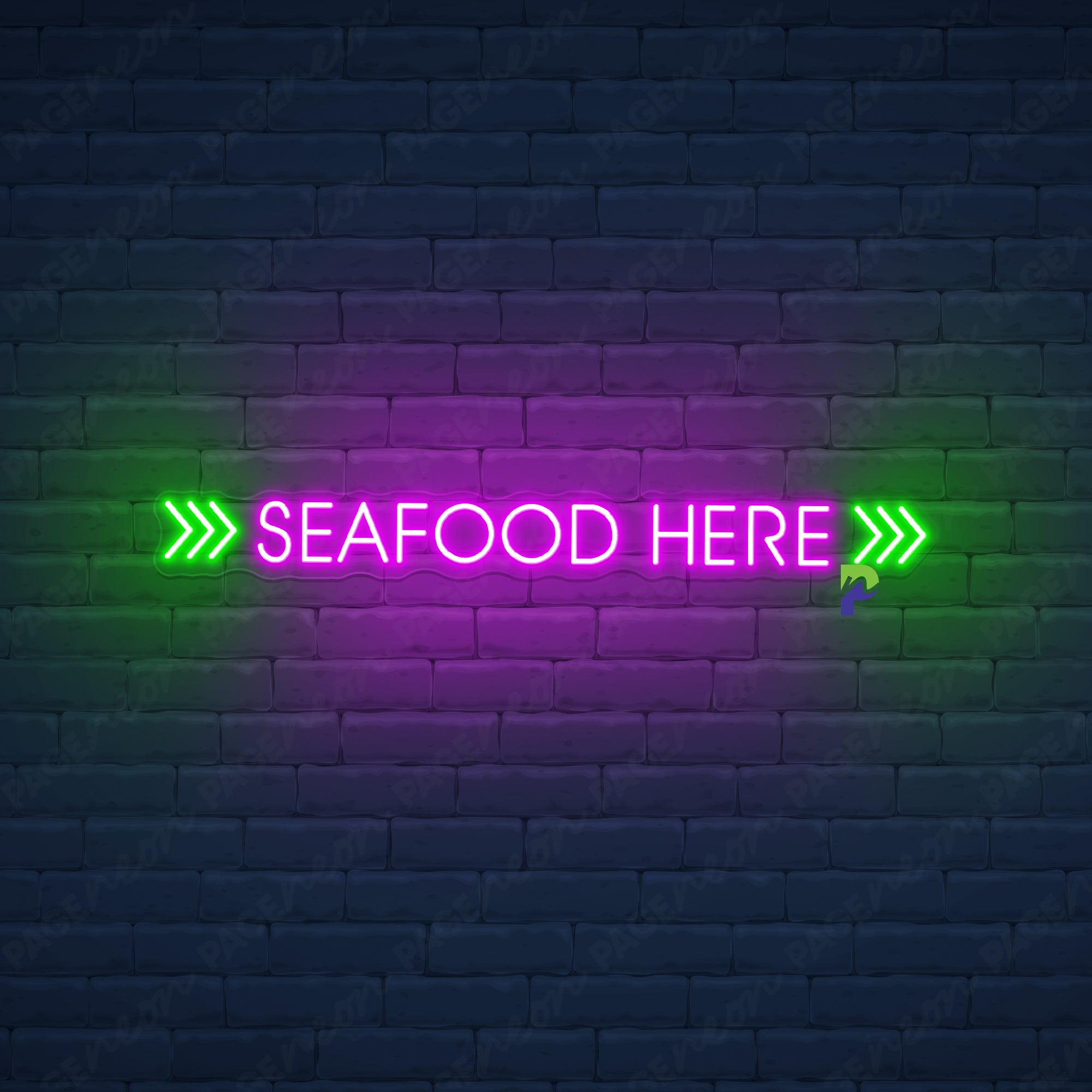 Seafood Here Neon Sign Arrow Led Light