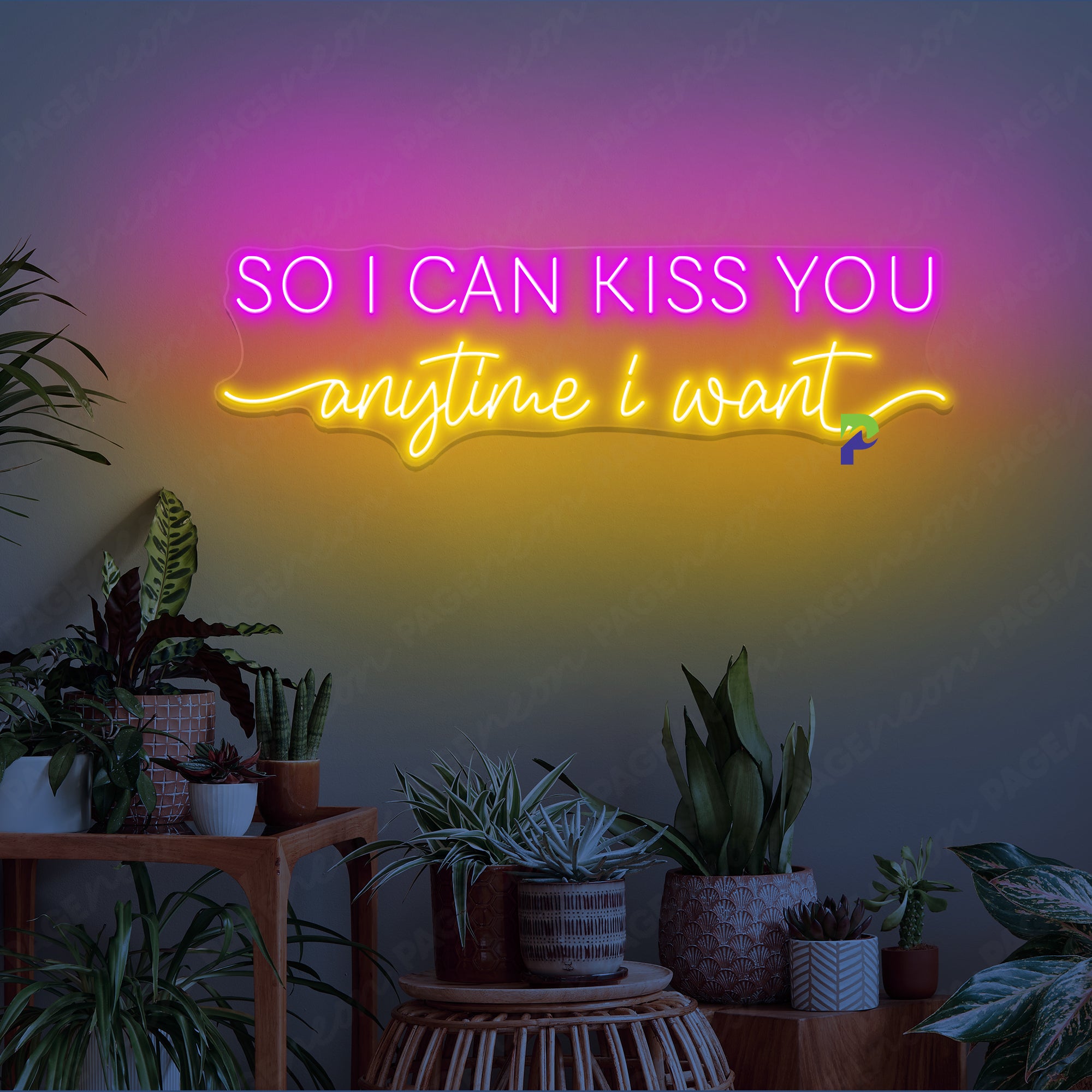 So I Can Kiss You Anytime I Want Neon Simple Sign - PageNeon