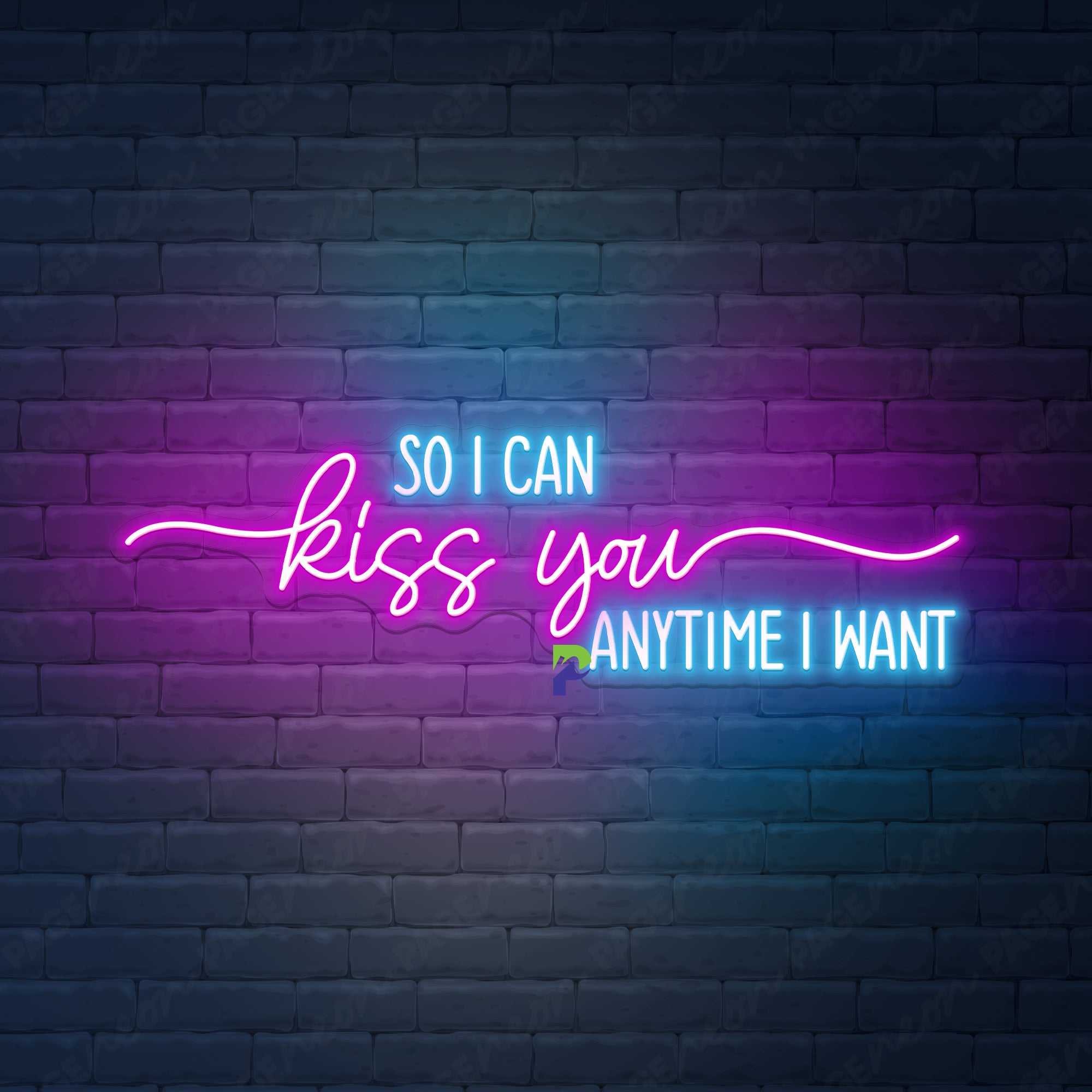 So I Can Kiss You Neon Sign Quote Led Light