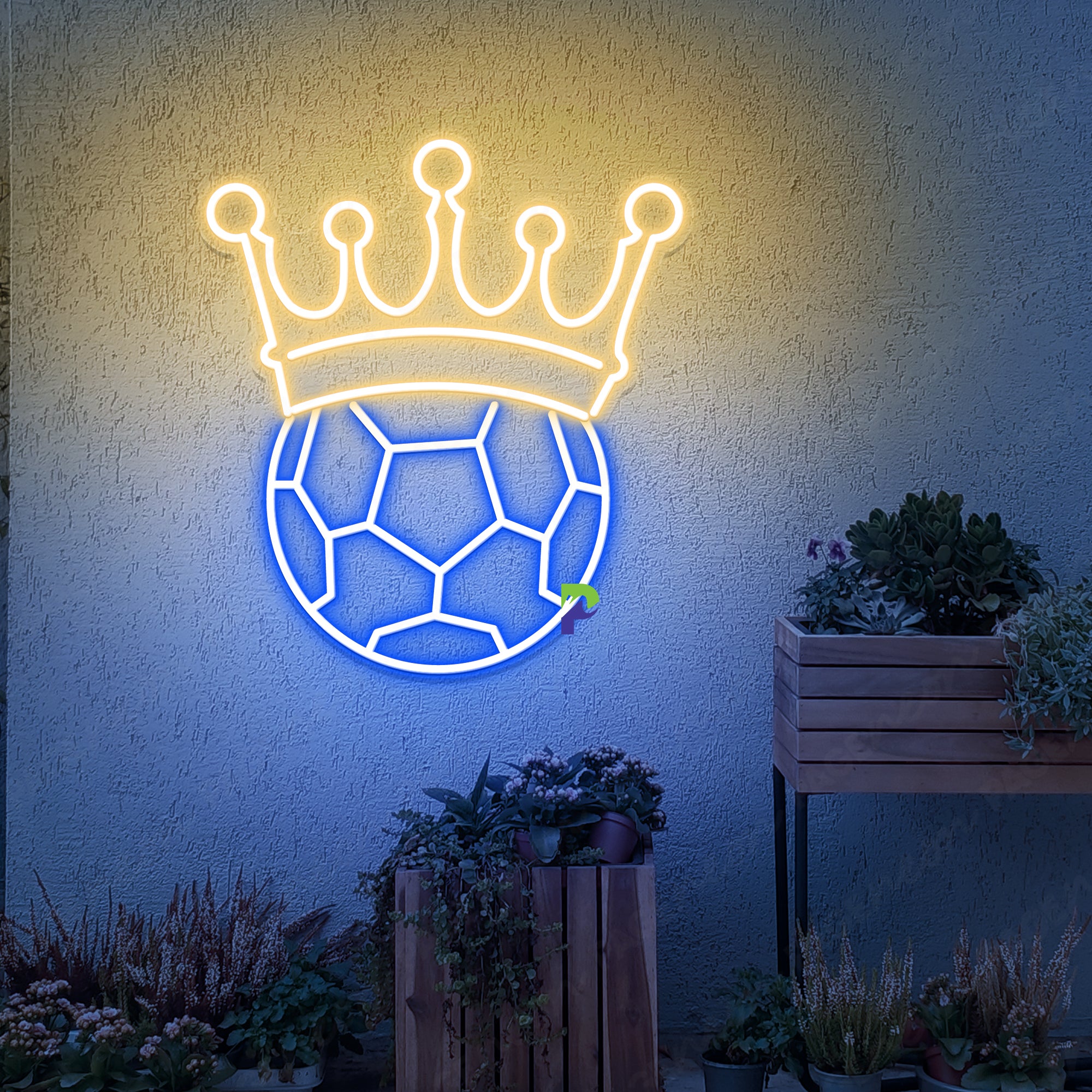 Soccer Neon Sign King Crown Led Light